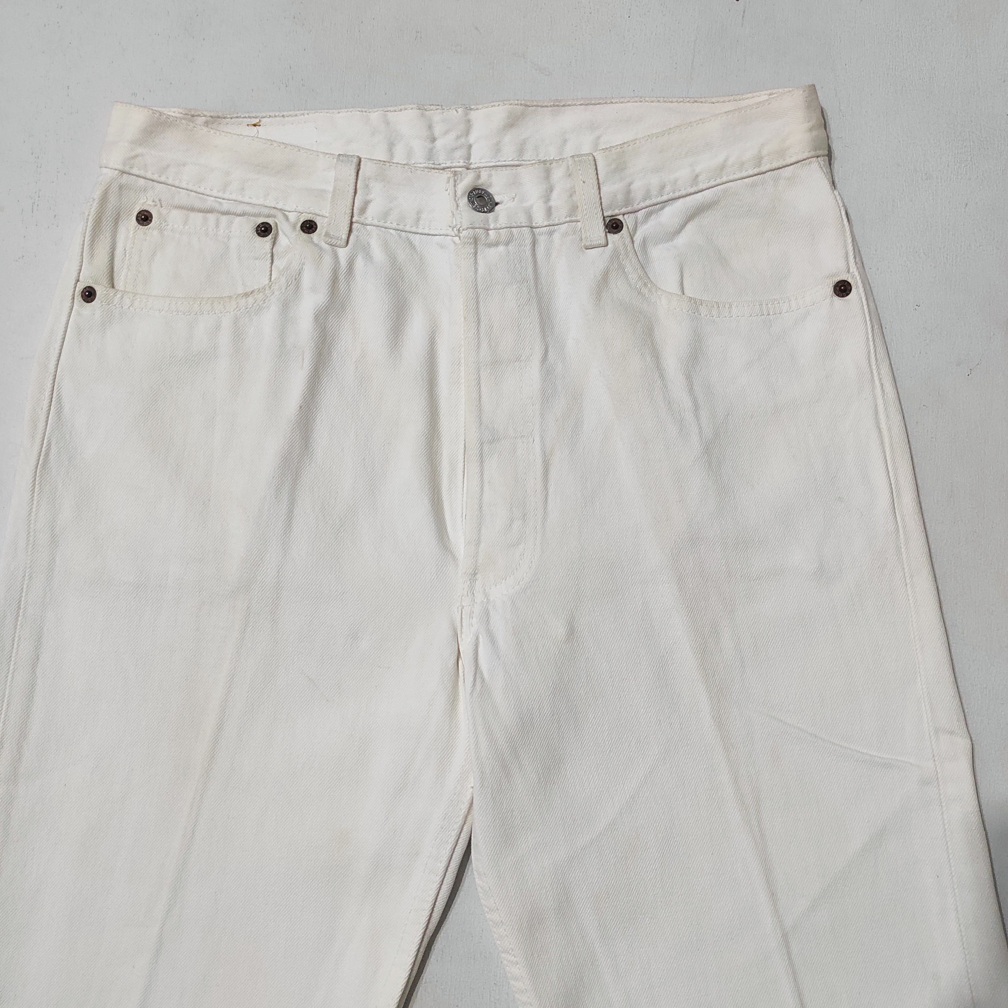 Levi's Vintage Levis 501 White Denim Jeans Made in USA Size US 32 / EU 48 - 3 Thumbnail
