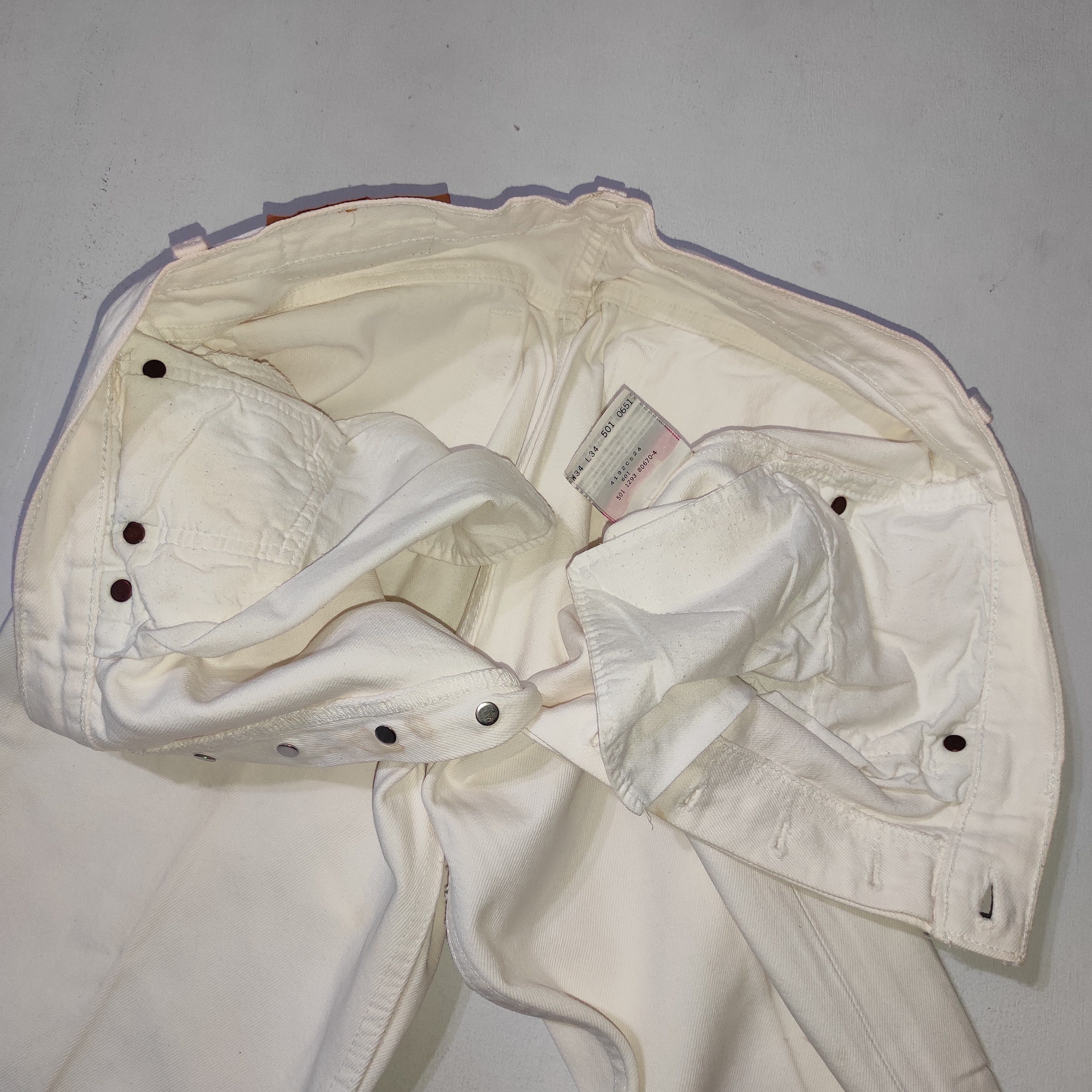 Levi's Vintage Levis 501 White Denim Jeans Made in USA Size US 32 / EU 48 - 12 Thumbnail