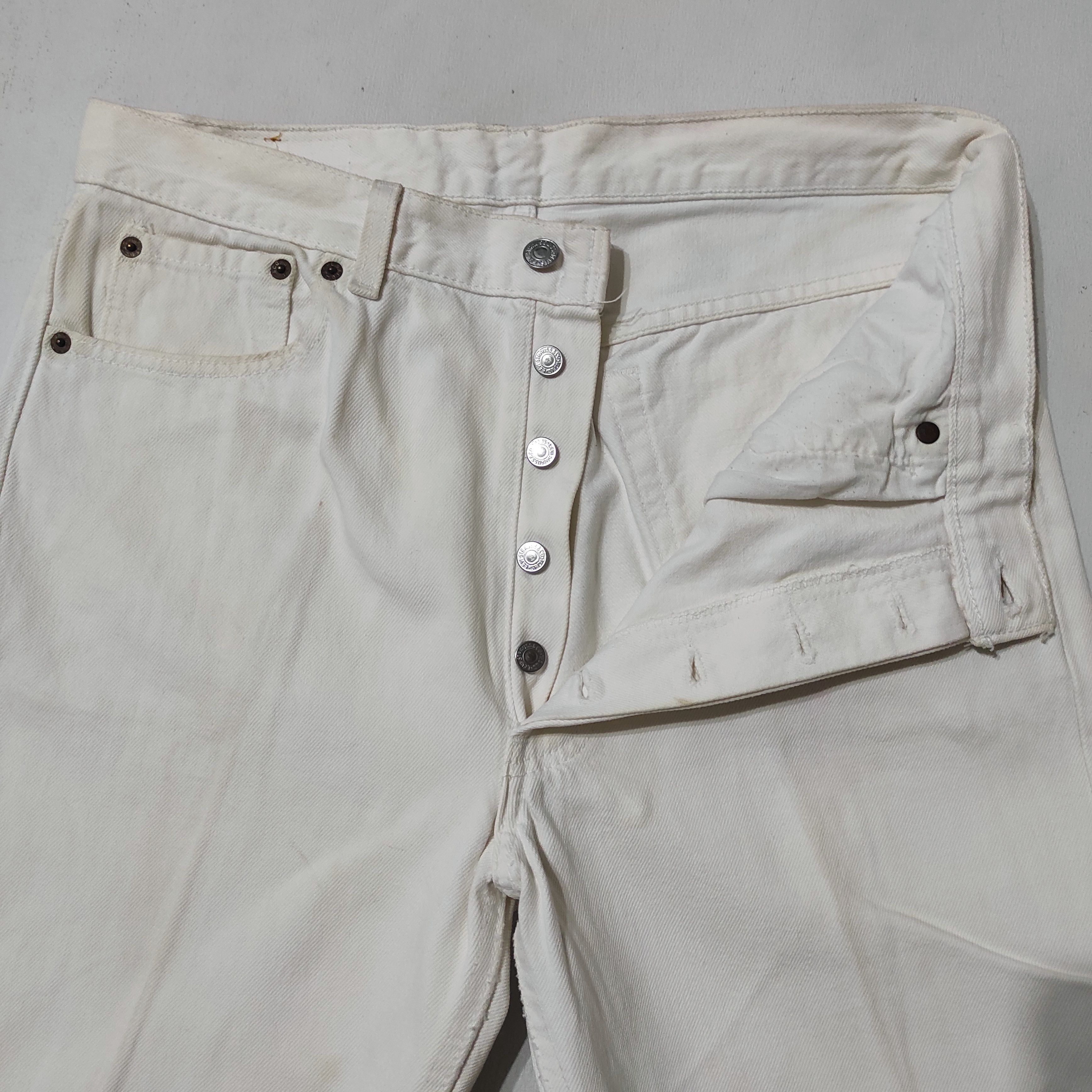 Levi's Vintage Levis 501 White Denim Jeans Made in USA Size US 32 / EU 48 - 7 Thumbnail