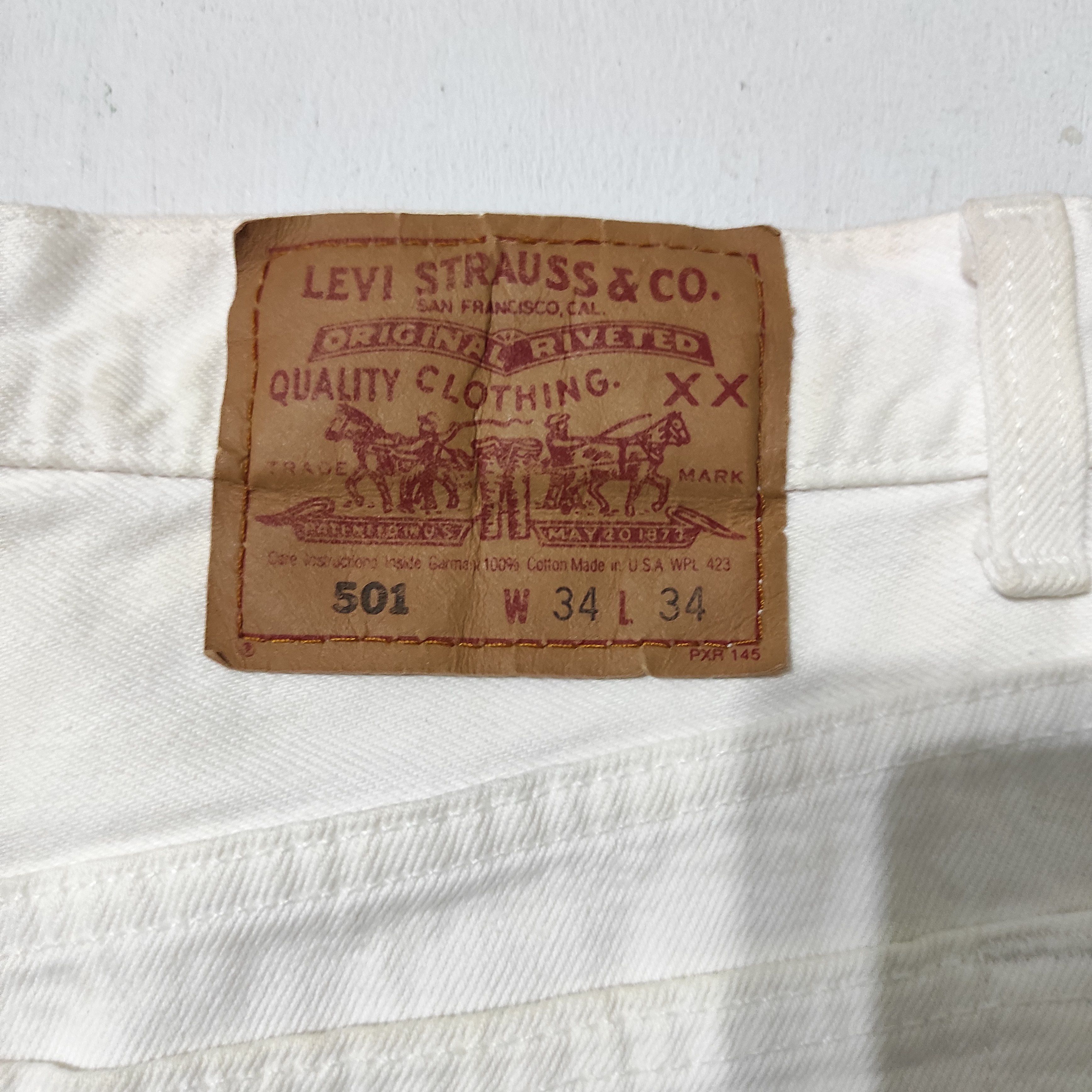 Levi's Vintage Levis 501 White Denim Jeans Made in USA Size US 32 / EU 48 - 17 Thumbnail