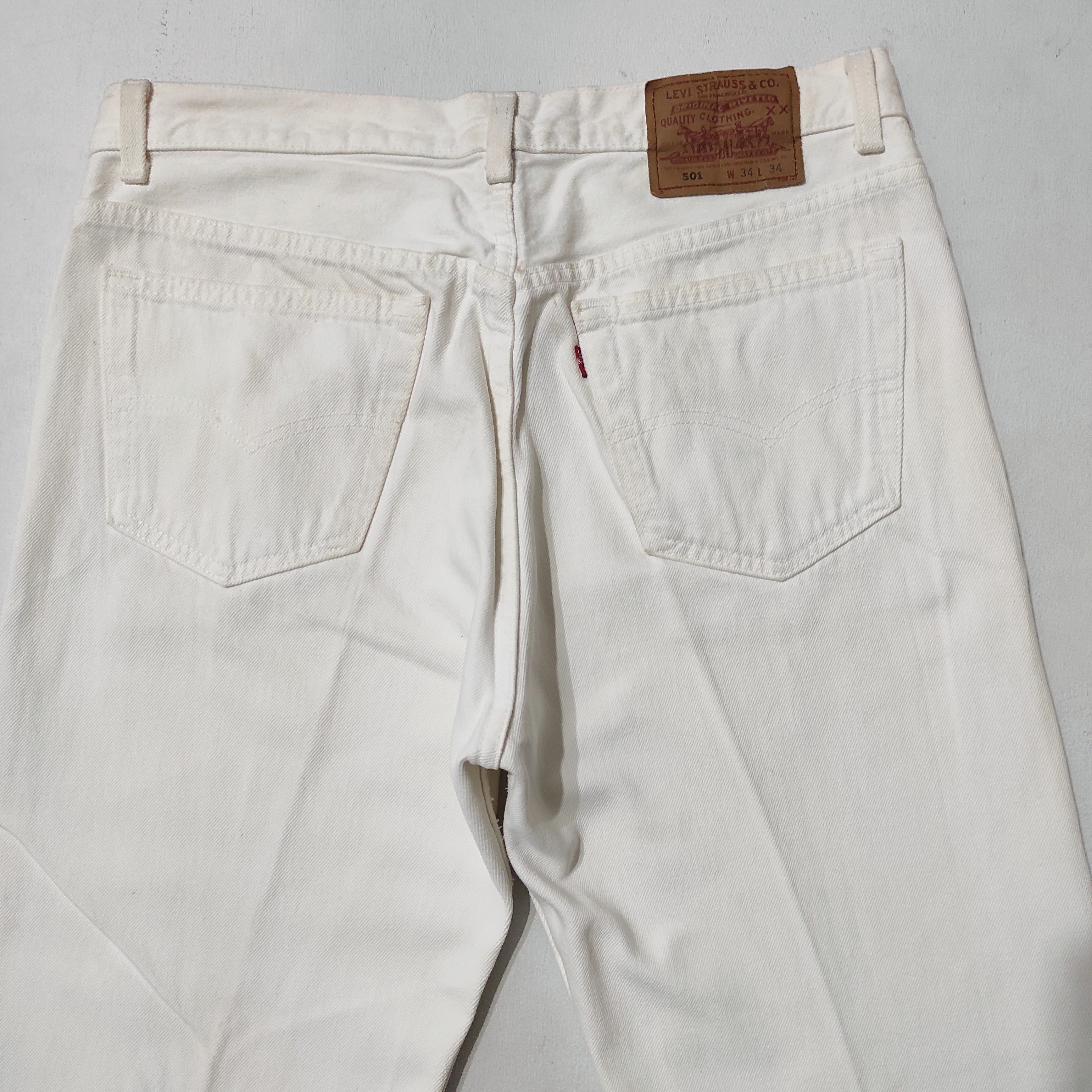 Levi's Vintage Levis 501 White Denim Jeans Made in USA Size US 32 / EU 48 - 14 Thumbnail