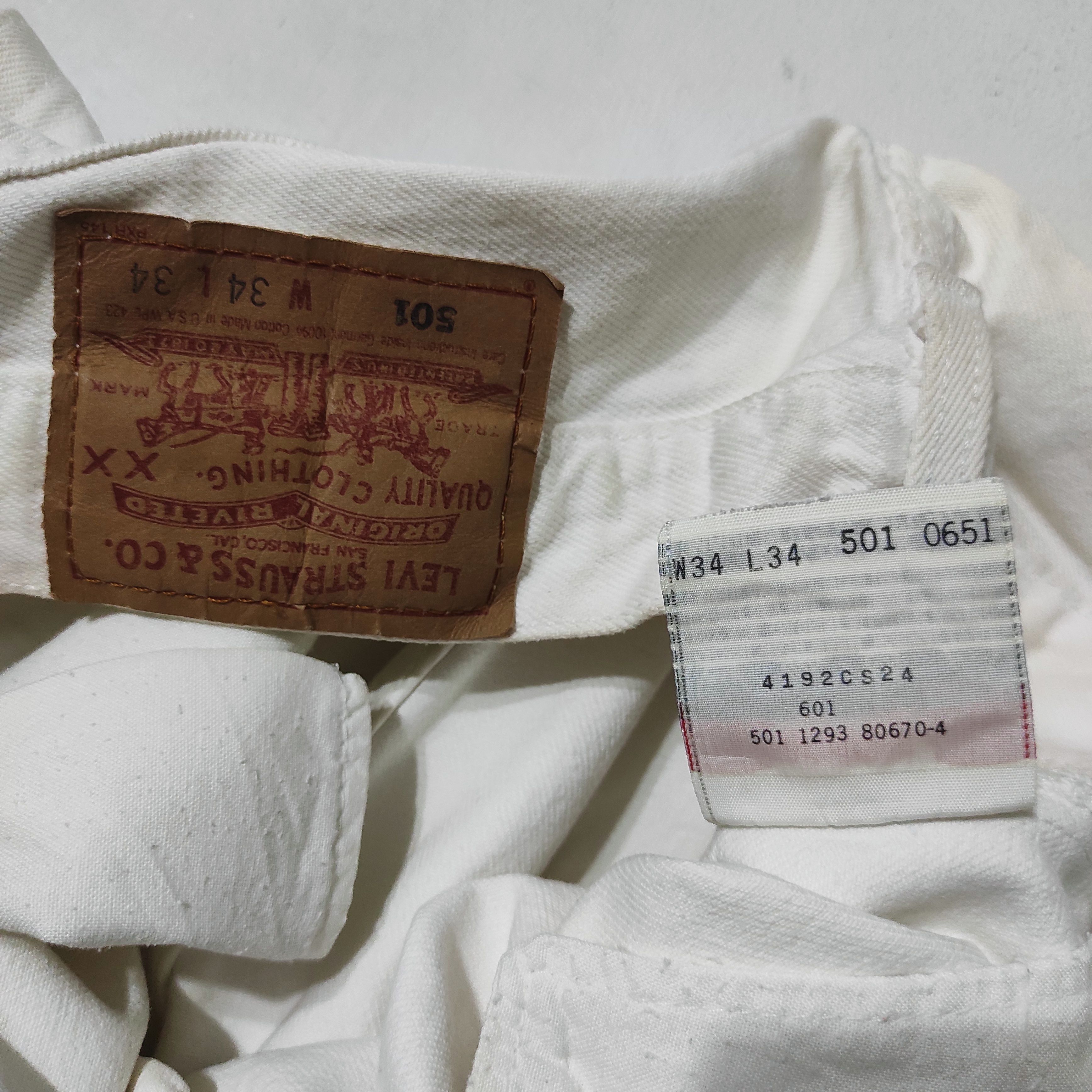 Levi's Vintage Levis 501 White Denim Jeans Made in USA Size US 32 / EU 48 - 11 Thumbnail