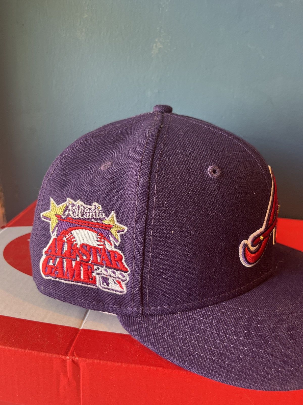 New Era 7 1/8 Atlanta Braves Purple fitted Size ONE SIZE - 3 Thumbnail
