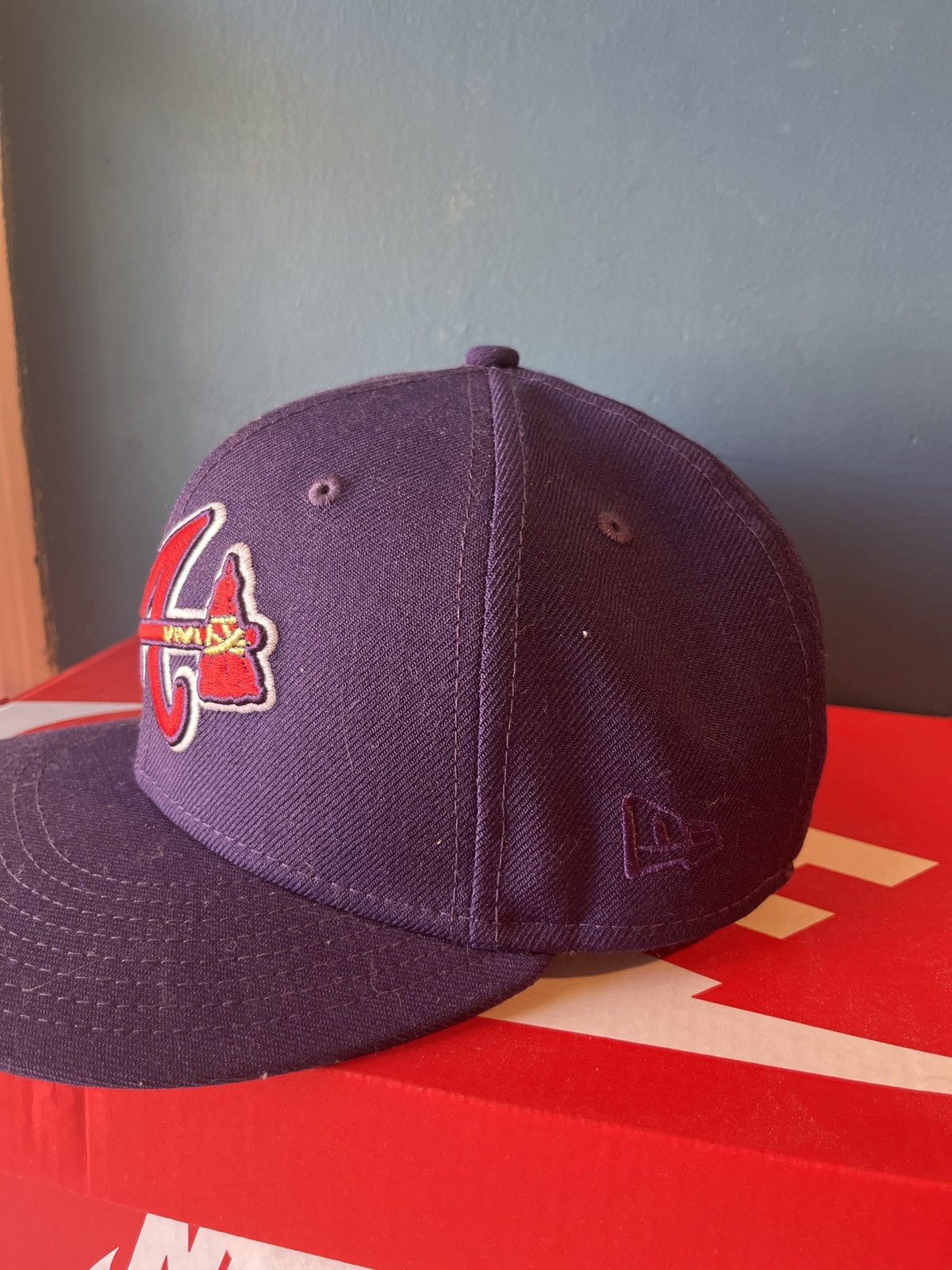 New Era 7 1/8 Atlanta Braves Purple fitted Size ONE SIZE - 2 Thumbnail