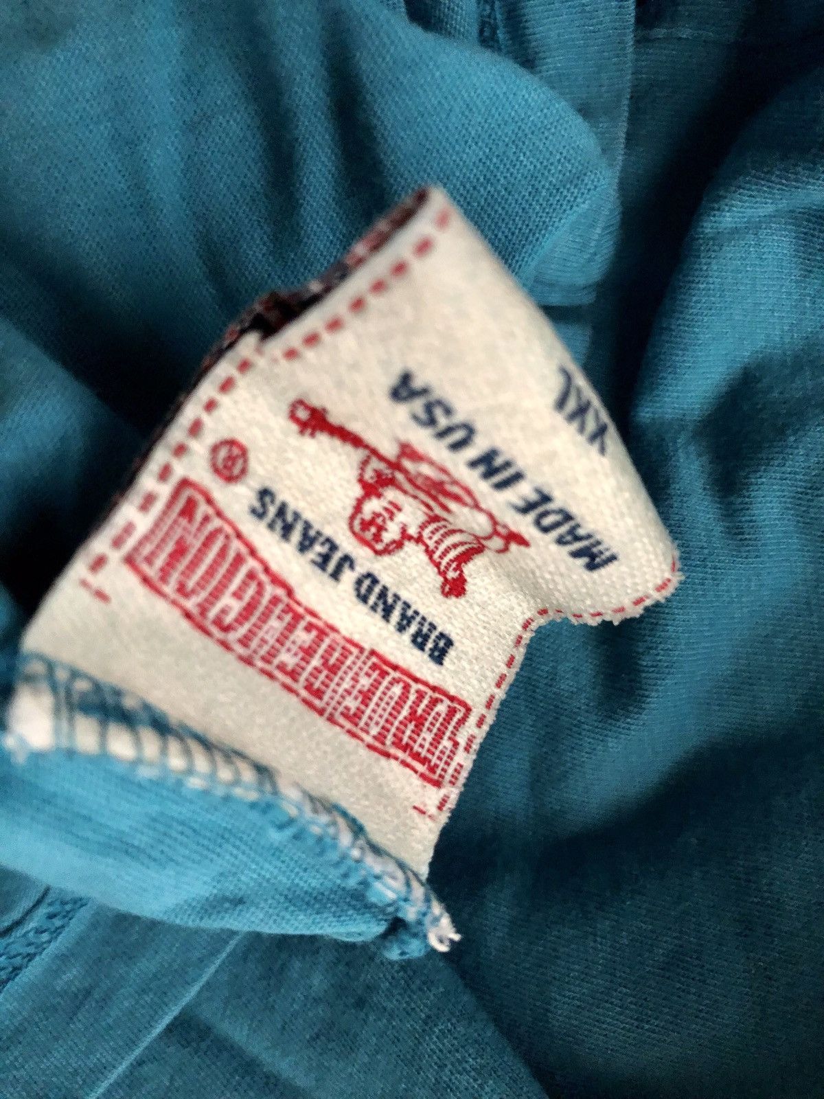 True Religion TRUE RELIGION 🇺🇸 AQUA BLUE 35 LOGO T SHIRT VINTAGE XXL VGC Size US XXL / EU 58 / 5 - 7 Thumbnail