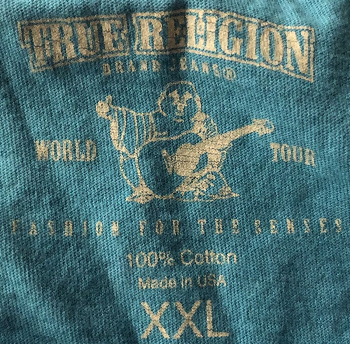 True Religion TRUE RELIGION 🇺🇸 AQUA BLUE 35 LOGO T SHIRT VINTAGE XXL VGC Size US XXL / EU 58 / 5 - 9 Thumbnail