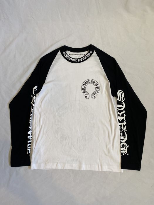 Chrome Hearts Chrome Hearts Black / White Baseball Long Sleeve Shirt ...