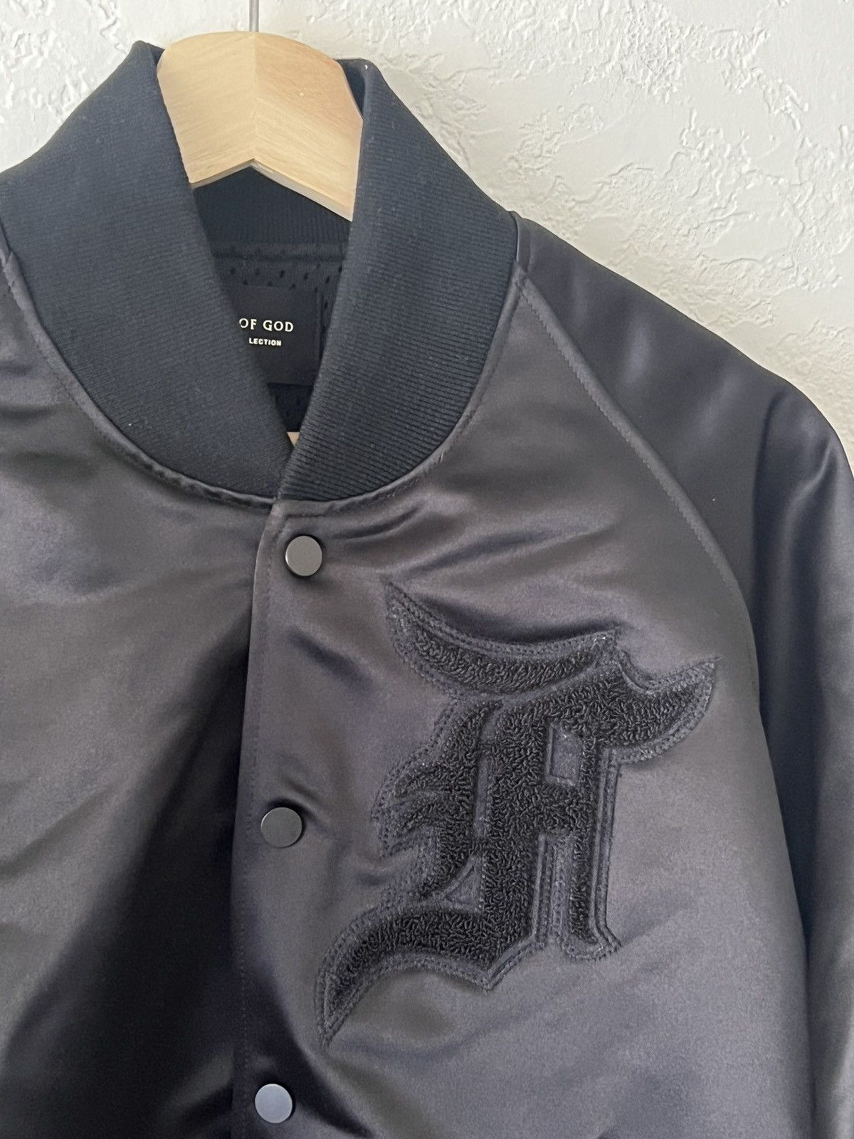 CLOT × Fear of God FEAR OF GOD X CLOT BLACK SATIN BOMBER JACKET 