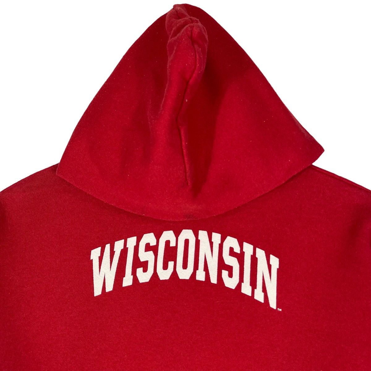 Vintage Wisconsin Hoodie Sweater Red Made in USA Pullover