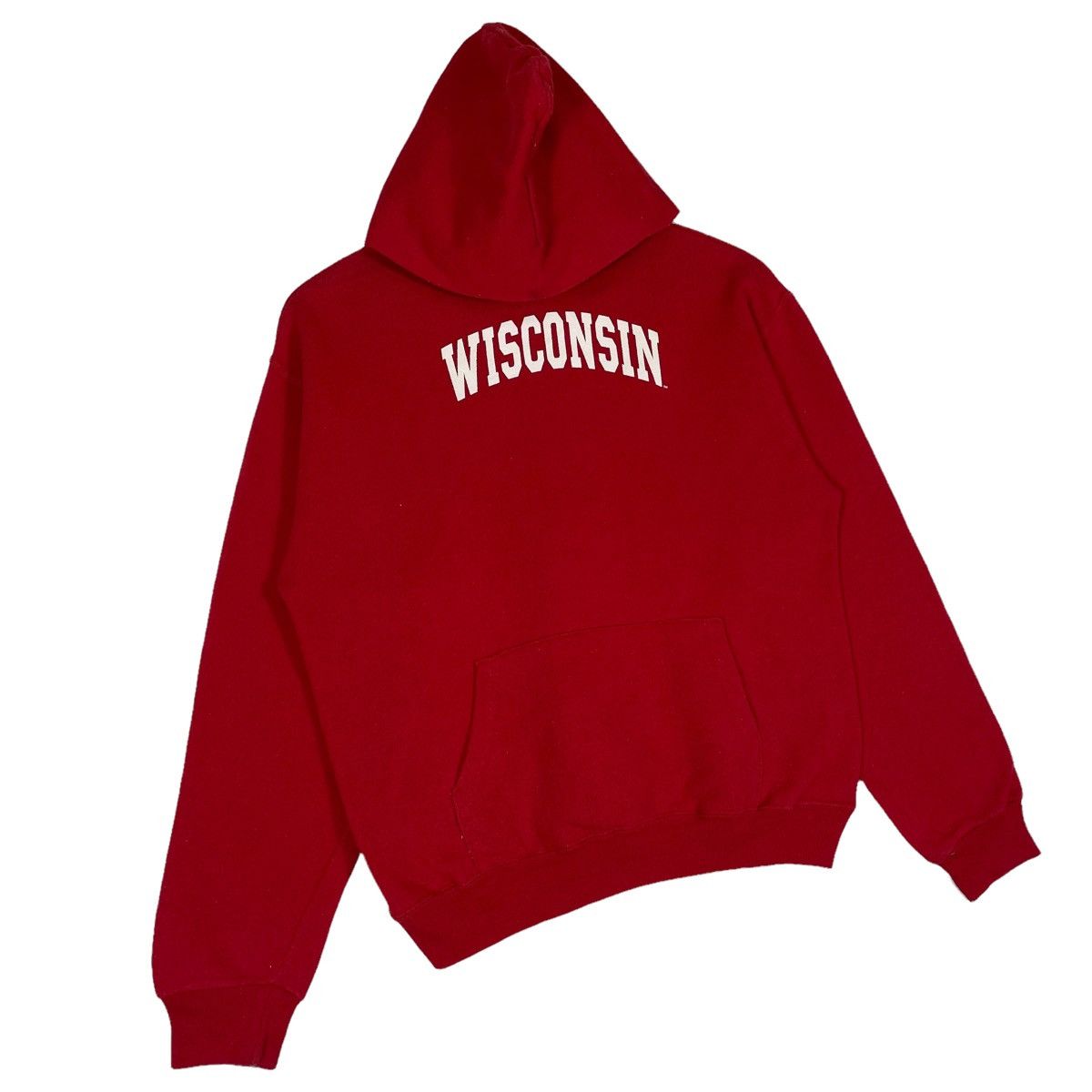 Vintage Wisconsin Hoodie Sweater Red Made in USA Pullover