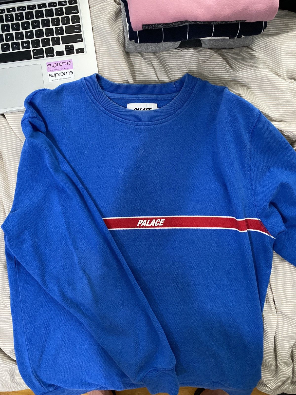 Palace 320 Lines Crew Blue Crewneck Sweater