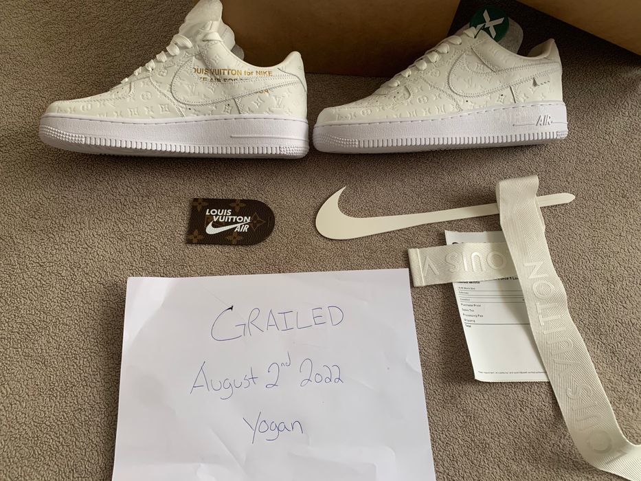 Louis Vuitton Nike Air Force 1 Low By Virgil Abloh White! Picture in hand  !! : r/Pandabuy