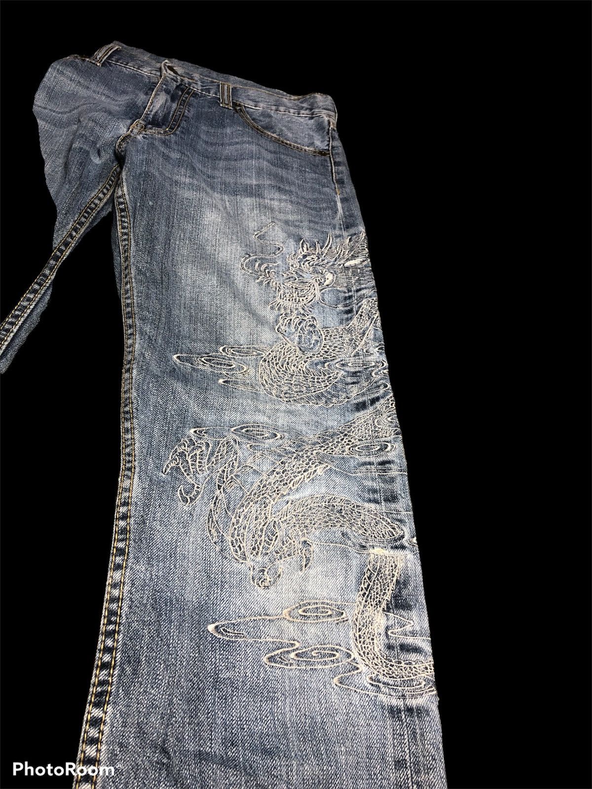 Japanese Brand DRAGON EMBROIDERY DENIM Size US 29 - 4 Thumbnail