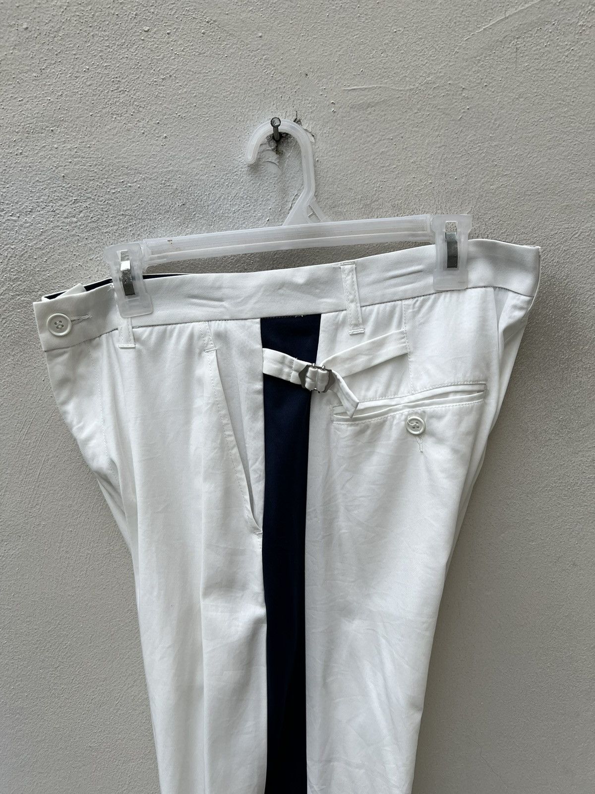 CABANE de ZUCCa × Issey Miyake Cabane de Zucca Japan Side Striped White Trouser Pant Size US 32 / EU 48 - 12 Thumbnail