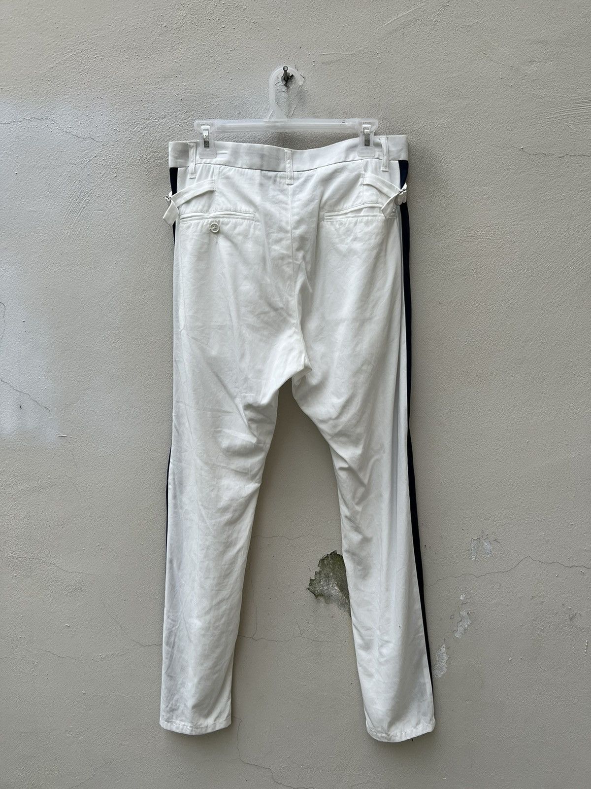 CABANE de ZUCCa × Issey Miyake Cabane de Zucca Japan Side Striped White Trouser Pant Size US 32 / EU 48 - 9 Thumbnail