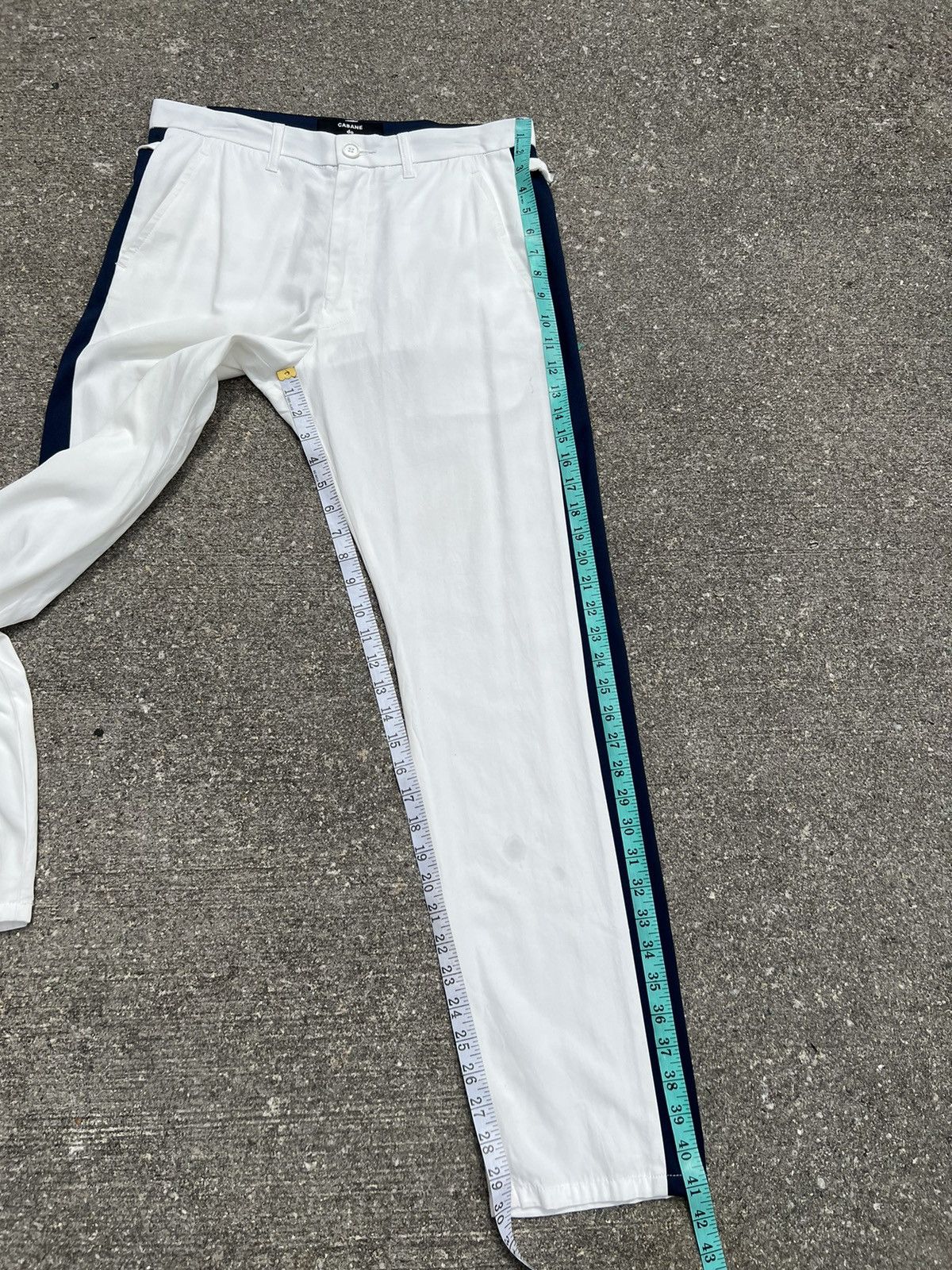 CABANE de ZUCCa × Issey Miyake Cabane de Zucca Japan Side Striped White Trouser Pant Size US 32 / EU 48 - 4 Thumbnail