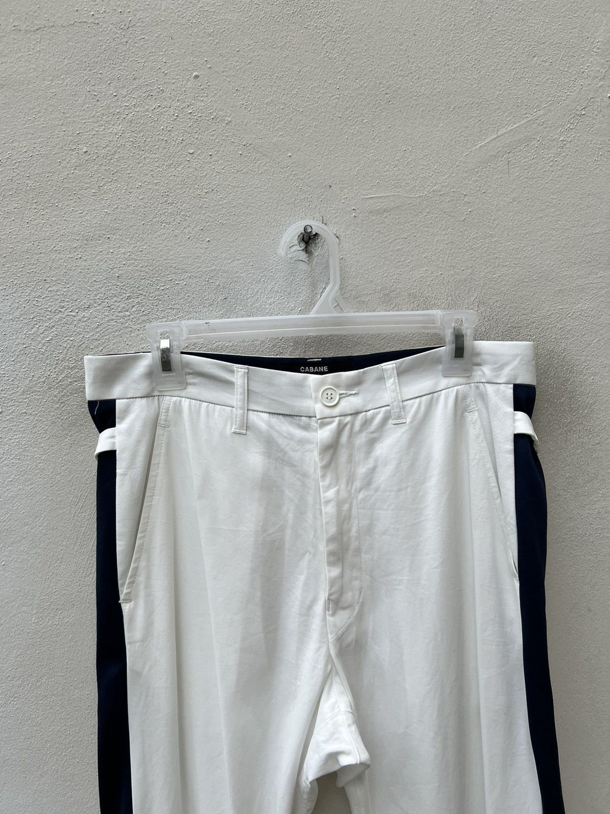 CABANE de ZUCCa × Issey Miyake Cabane de Zucca Japan Side Striped White Trouser Pant Size US 32 / EU 48 - 7 Thumbnail