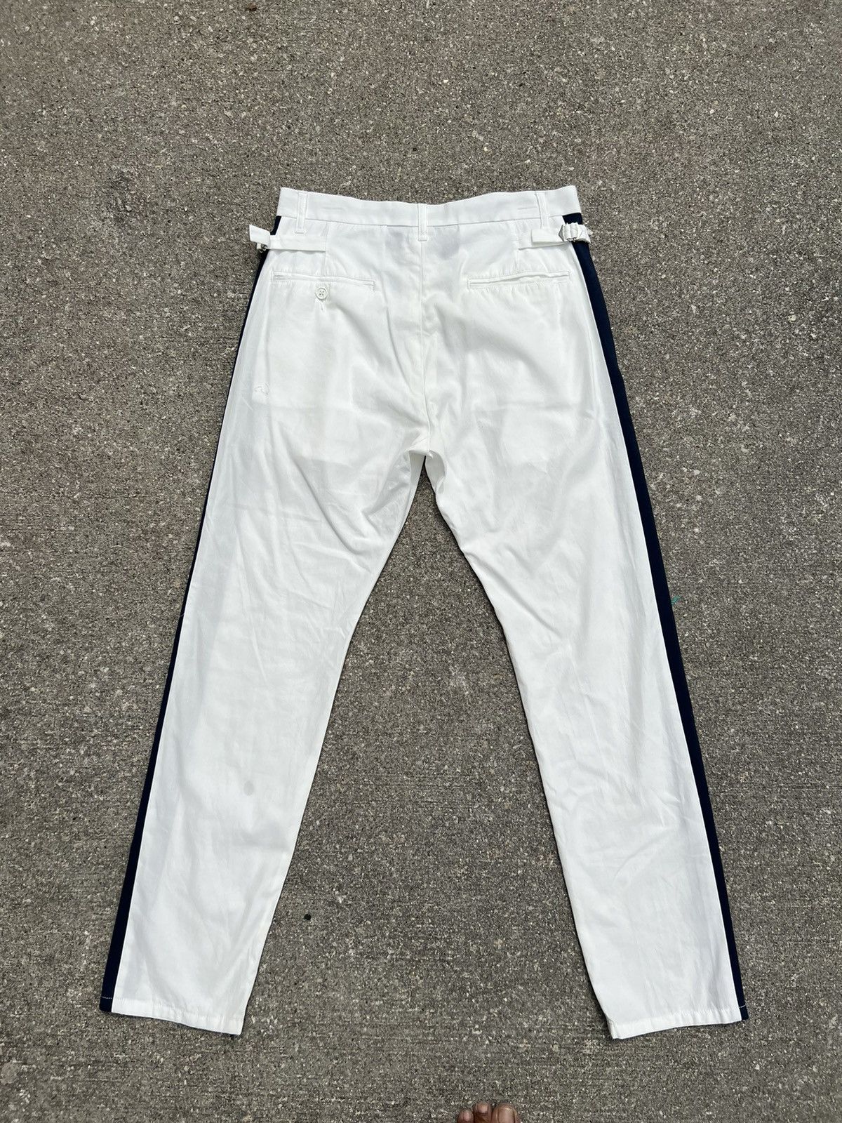 CABANE de ZUCCa × Issey Miyake Cabane de Zucca Japan Side Striped White Trouser Pant Size US 32 / EU 48 - 5 Thumbnail