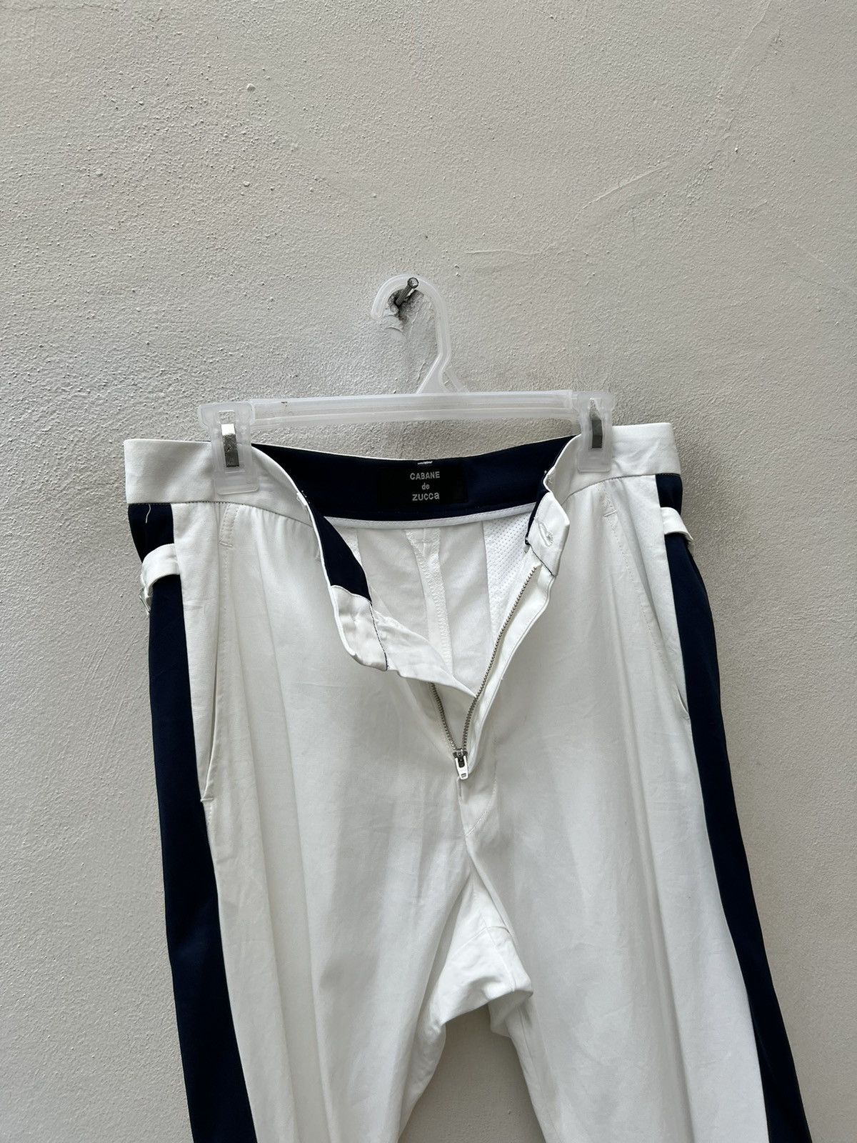 CABANE de ZUCCa × Issey Miyake Cabane de Zucca Japan Side Striped White Trouser Pant Size US 32 / EU 48 - 8 Thumbnail