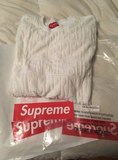 Supreme logo stripe terry clearance crewneck