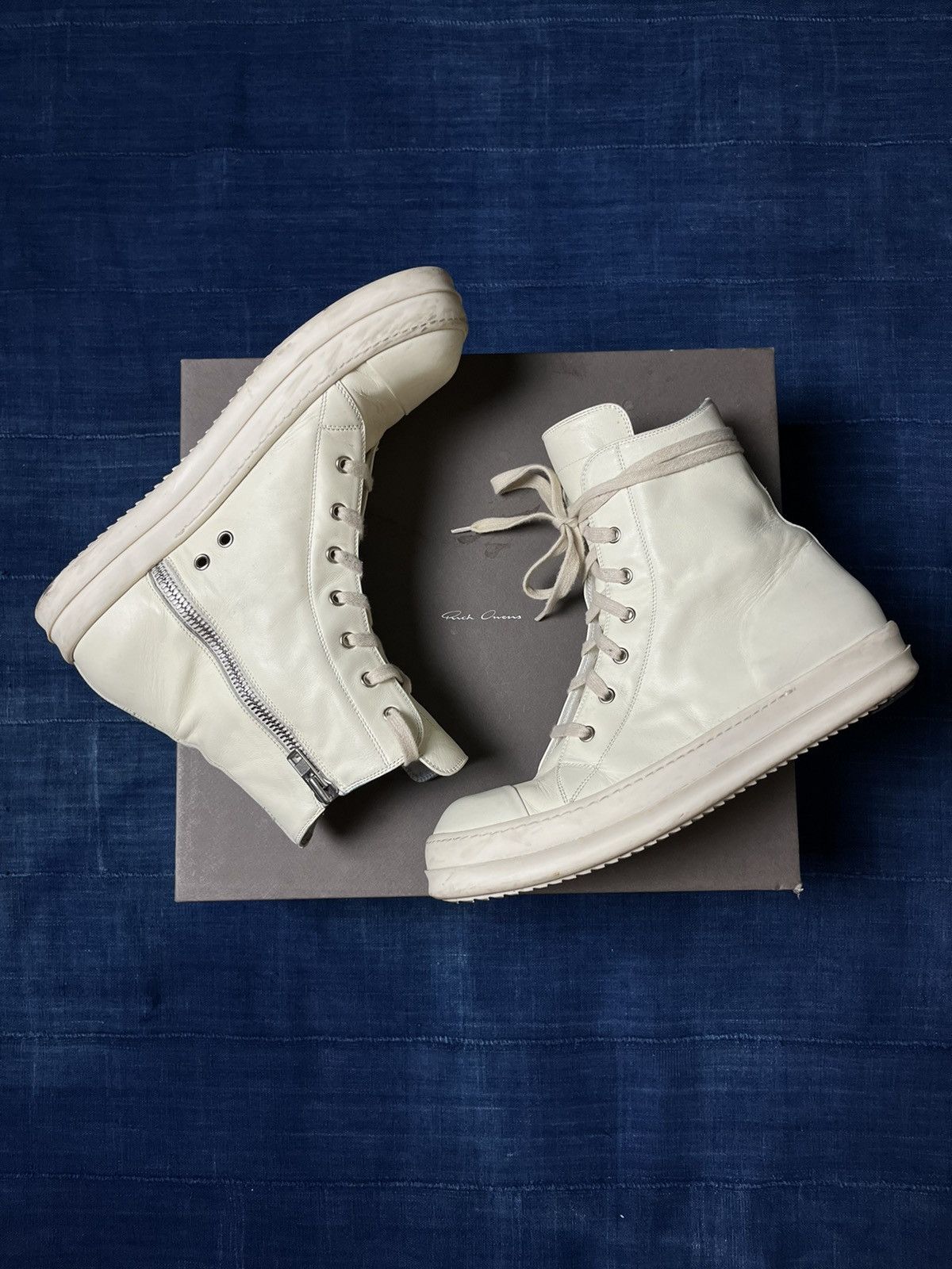 image of Rick Owens Ss16 Mainline Ramones Milk/milk Shoes in White, Men's (Size 11)