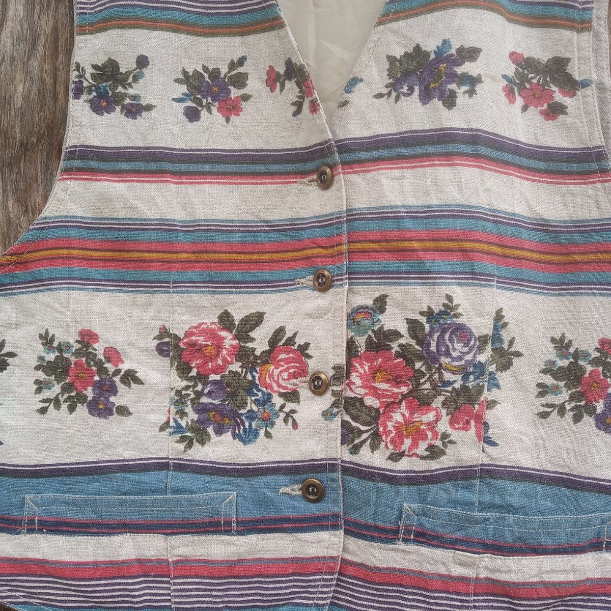 Arts & Science Liz Wear Colourful Motive Navajo Stripes Floral Vest Size US S / EU 44-46 / 1 - 3 Thumbnail