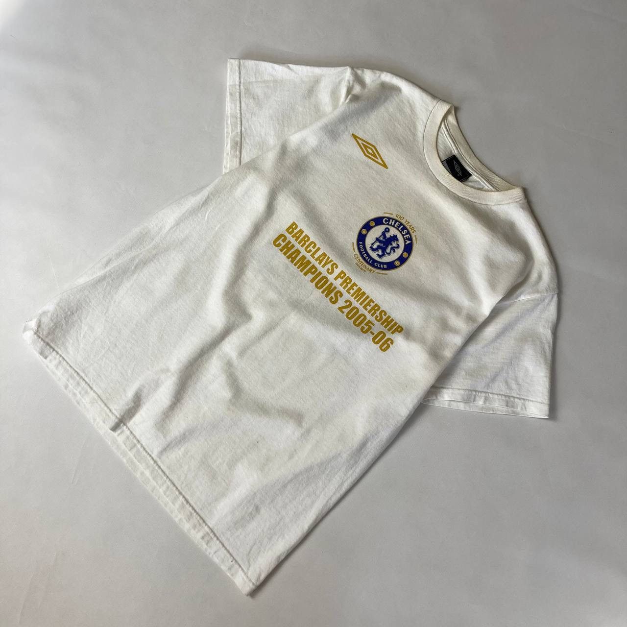 Maillot De Foot Vintage Umbro Années 80 - Rouge Et Blanc Manches Longues Taille L - Style Chelsea
