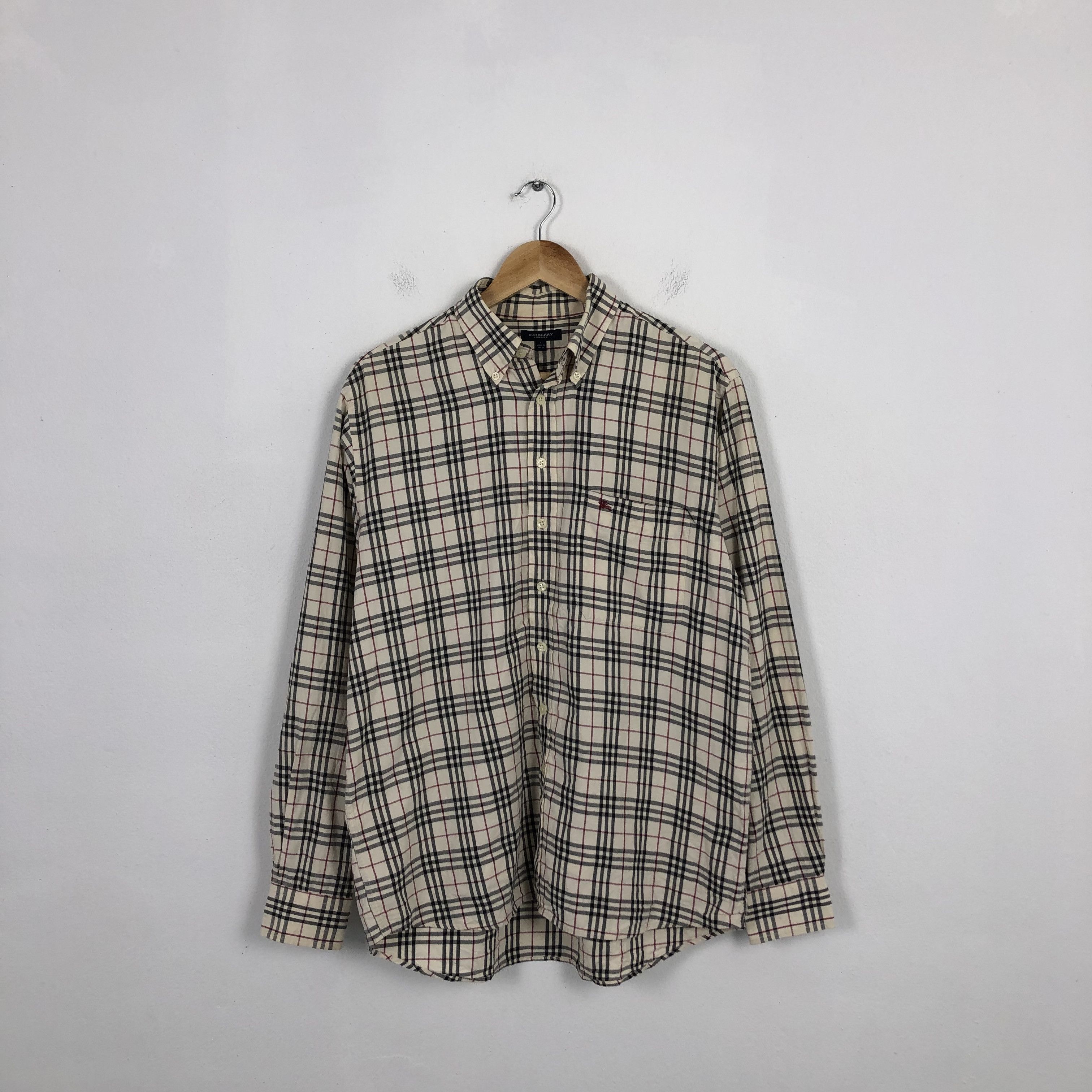 Vintage burberry London nova Check Collar Shirt