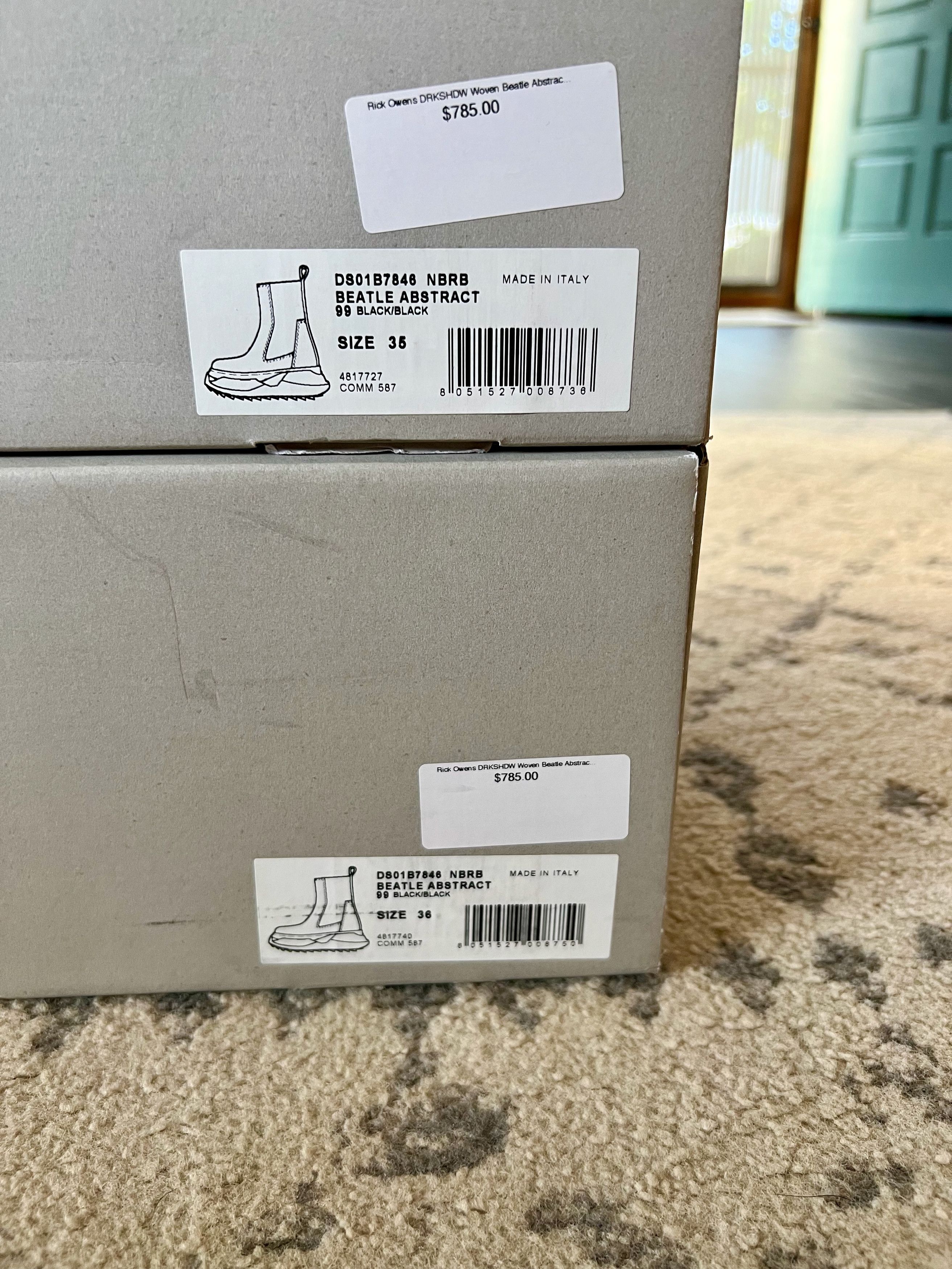 Rick Owens Drkshdw Rick Owens DRKSHDW Woven Abstract Beatle Sneakers Size US 5 / IT 35 - 8 Thumbnail