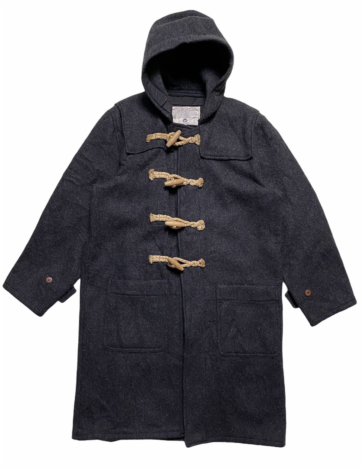 Avirex × Vintage Avirex Flight Garment Grey Wool Hooded Long Duffel Coat Size US M / EU 48-50 / 2 - 1 Thumbnail