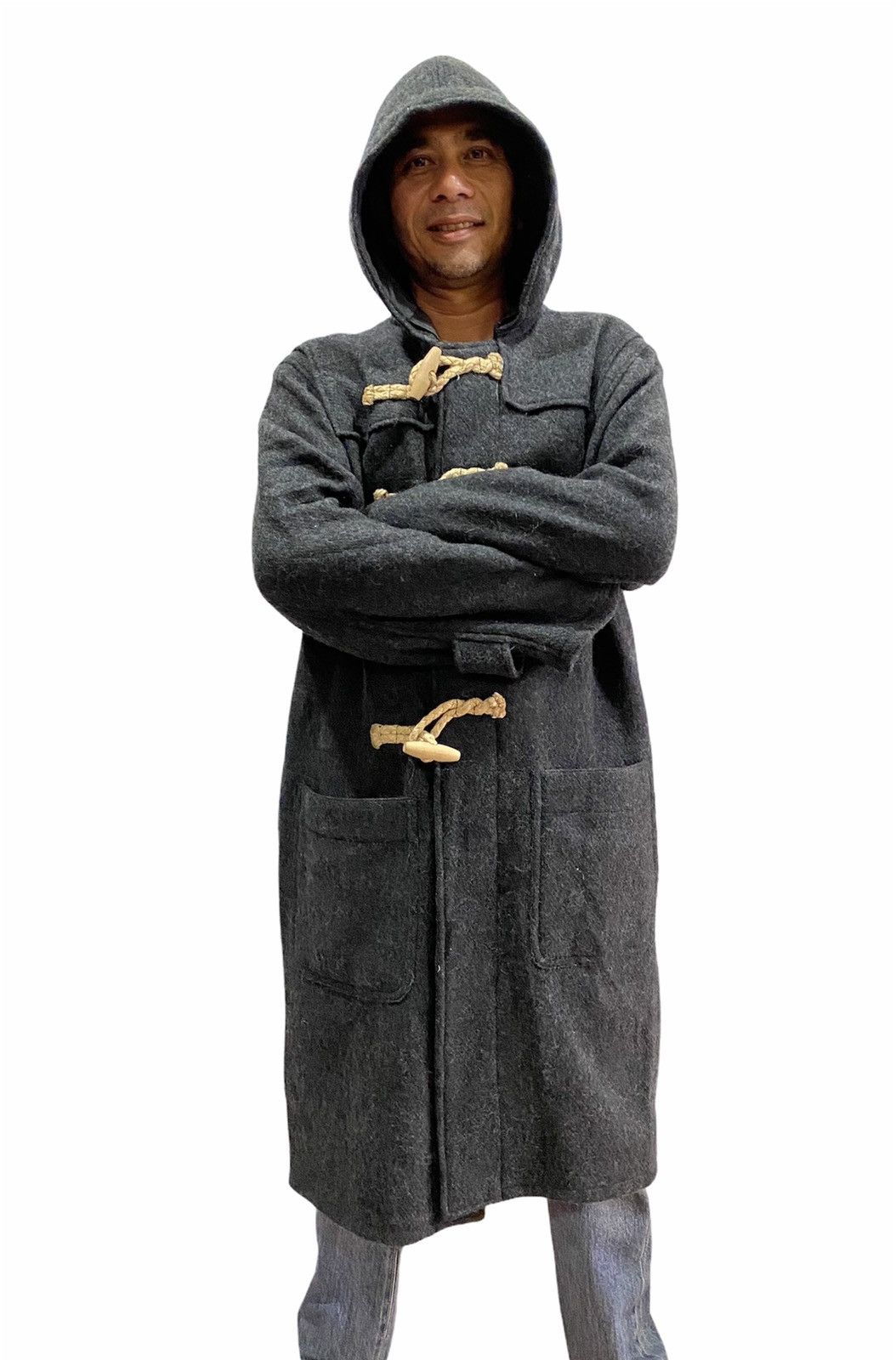 Avirex × Vintage Avirex Flight Garment Grey Wool Hooded Long Duffel Coat Size US M / EU 48-50 / 2 - 2 Thumbnail