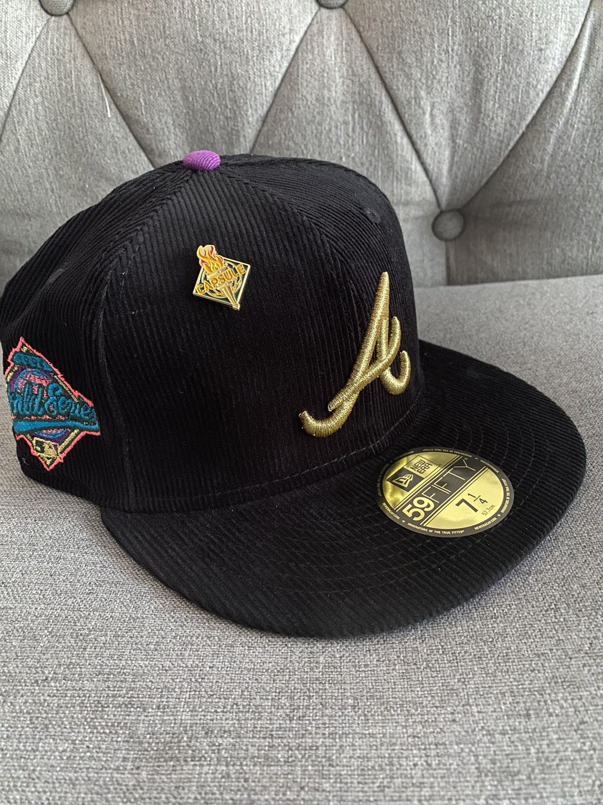 NEW ERA CAPS Atlanta Braves 59Fifty Corduroy Fitted Hat 70761881