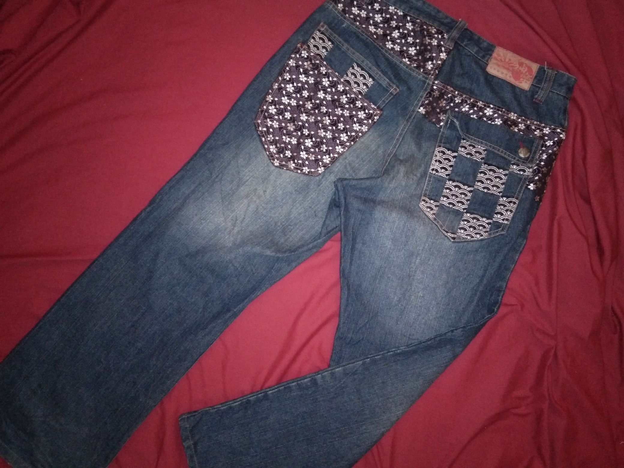 Japanese Brand Japanese Sukajan Floral Sakura Denim Embroidered Size US 36 / EU 52 - 3 Thumbnail