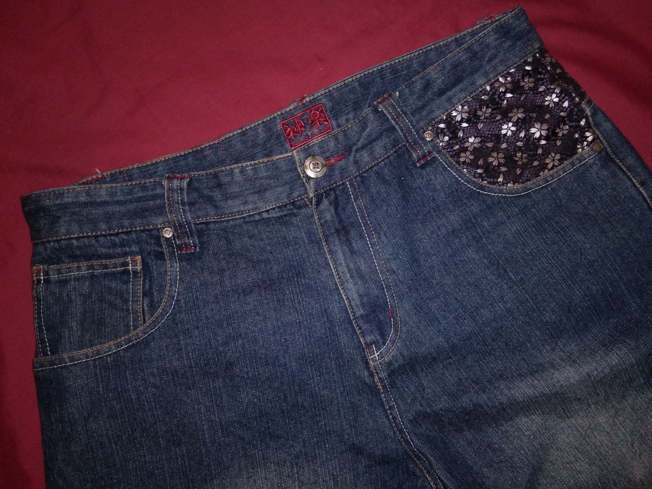 Japanese Brand Japanese Sukajan Floral Sakura Denim Embroidered Size US 36 / EU 52 - 2 Thumbnail