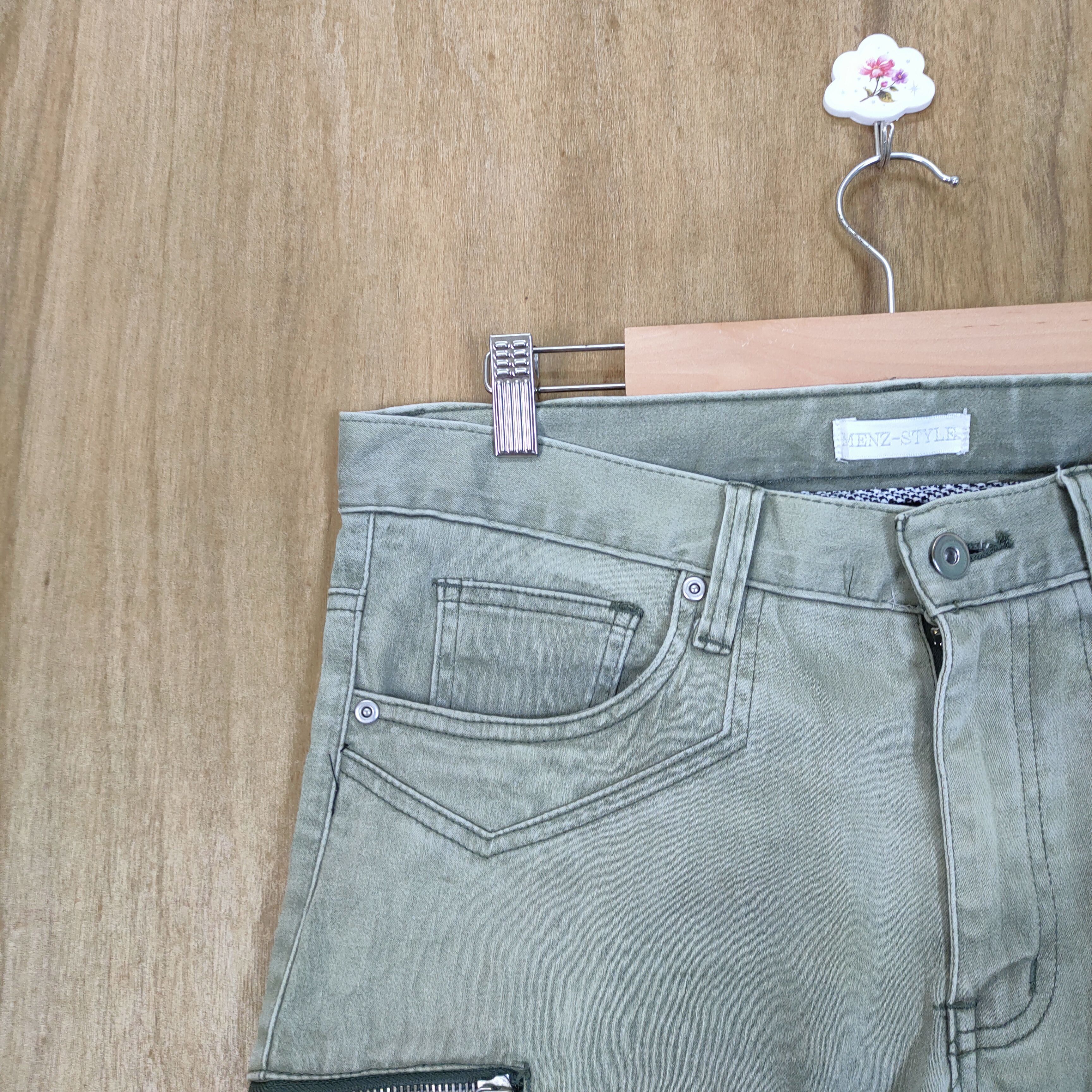 Japanese Brand MENZ STYLE FADED CARGO PANTS Size US 32 / EU 48 - 4 Thumbnail