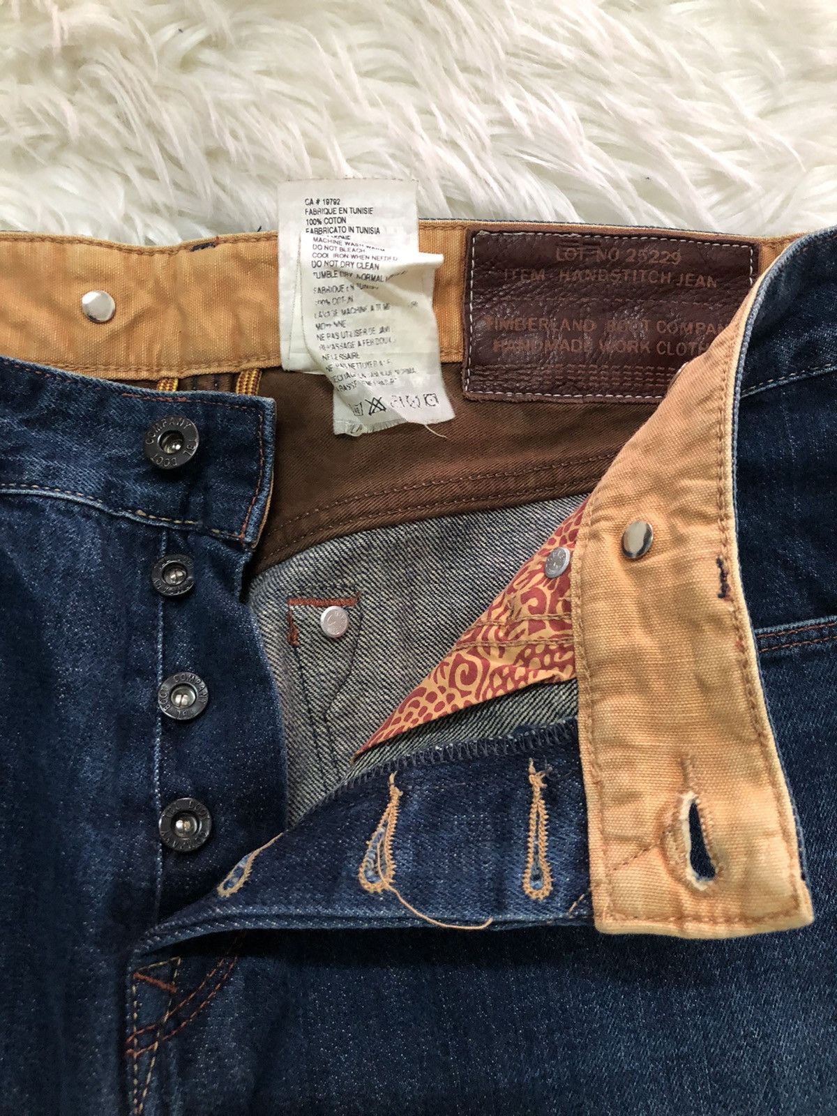 Handmade × Timberland TIMBERLAND boot company handstitch Selvedge jeans Size US 32 / EU 48 - 6 Thumbnail