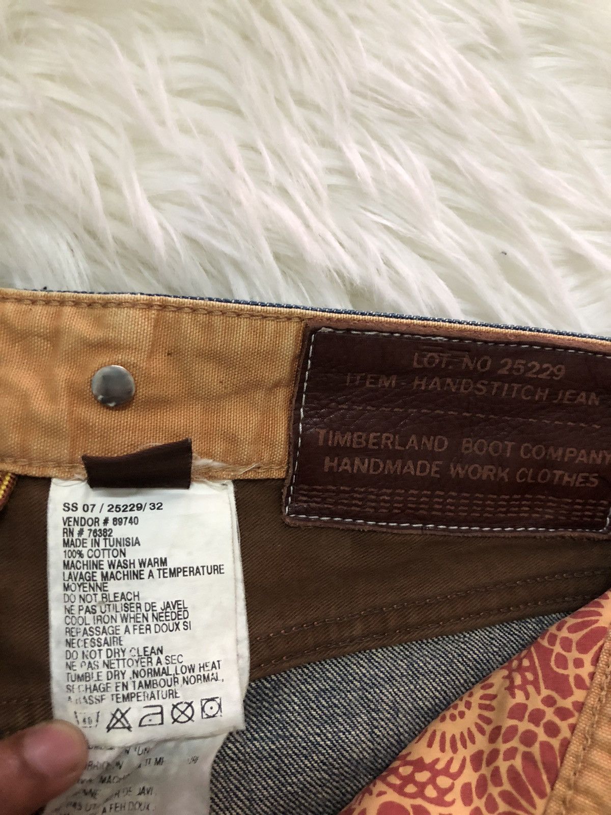 Handmade × Timberland TIMBERLAND boot company handstitch Selvedge jeans Size US 32 / EU 48 - 7 Thumbnail