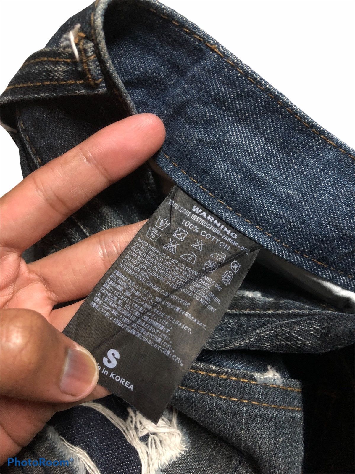 Japanese Brand PEOPLES REPUBLIC DISTRESSED WASHED BLUE BLACK DENIM Size US 30 / EU 46 - 5 Thumbnail