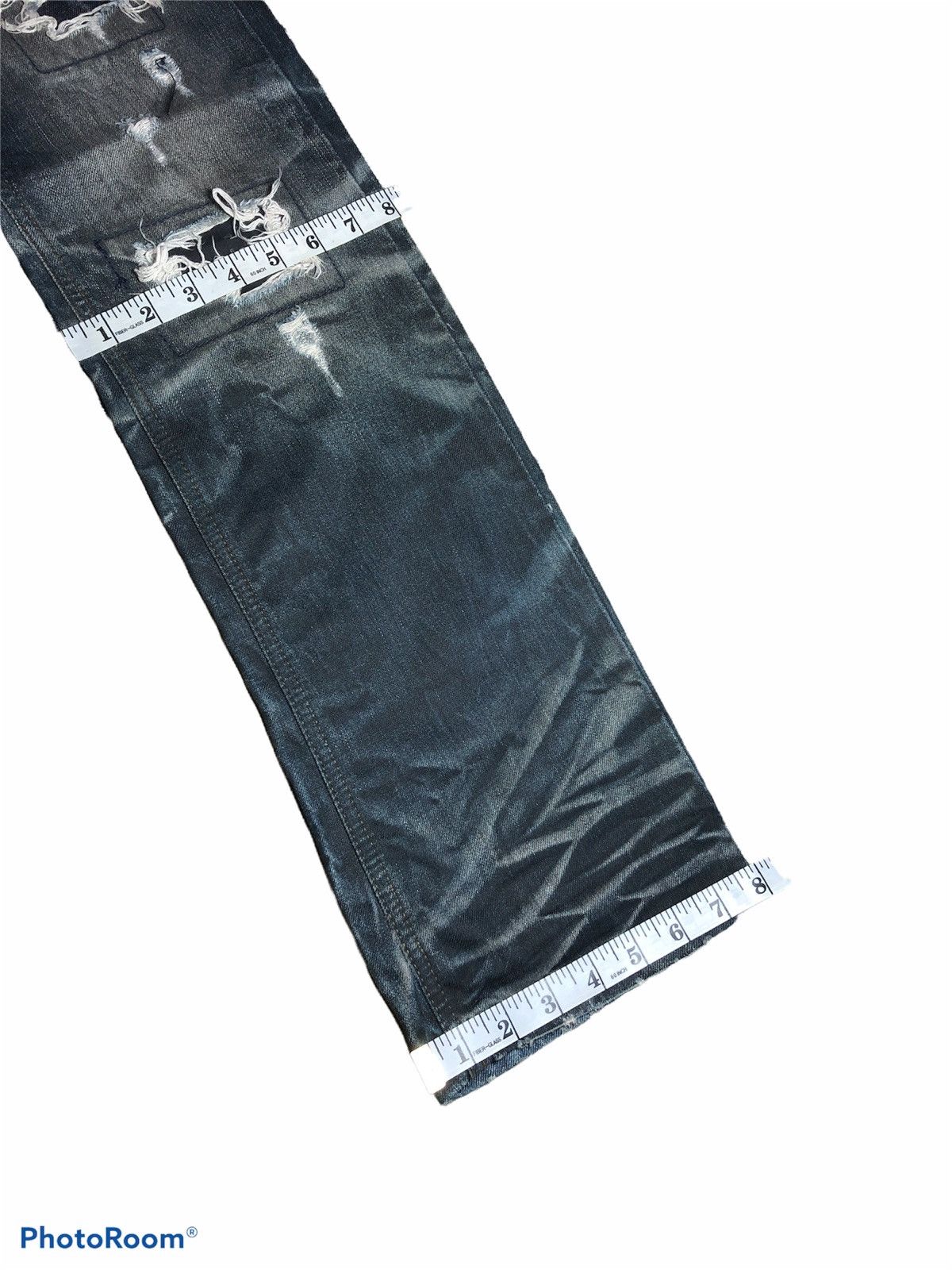 Japanese Brand PEOPLES REPUBLIC DISTRESSED WASHED BLUE BLACK DENIM Size US 30 / EU 46 - 8 Thumbnail