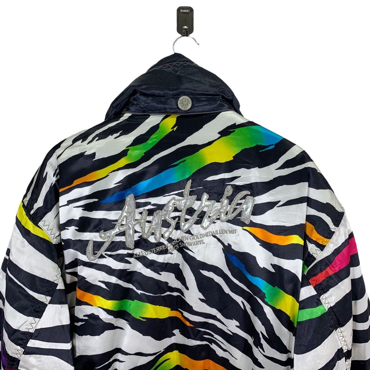 Asics × Vintage VINTAGE ASICS ZEBRA AUSTRIA NEON SKIWEAR SATIN JACKET Size US L / EU 52-54 / 3 - 11 Thumbnail