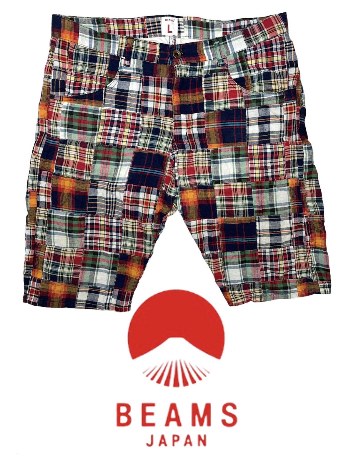 Beams Plus × Vintage Vintage Beams Plus Short Patchwork art designer japan plaid Size US 34 / EU 50 - 1 Thumbnail