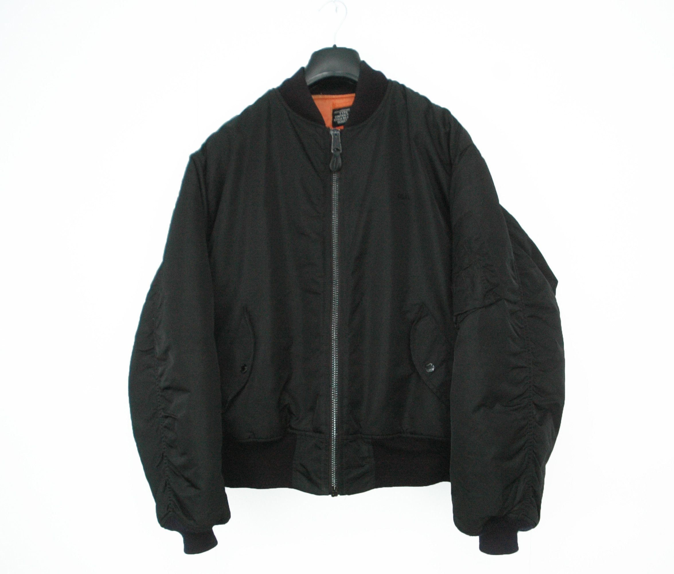 Civilian-made Schott TYPE-U padded military flight jacket, men's size XXL equivalent. polyester black type Vintage Second Hand