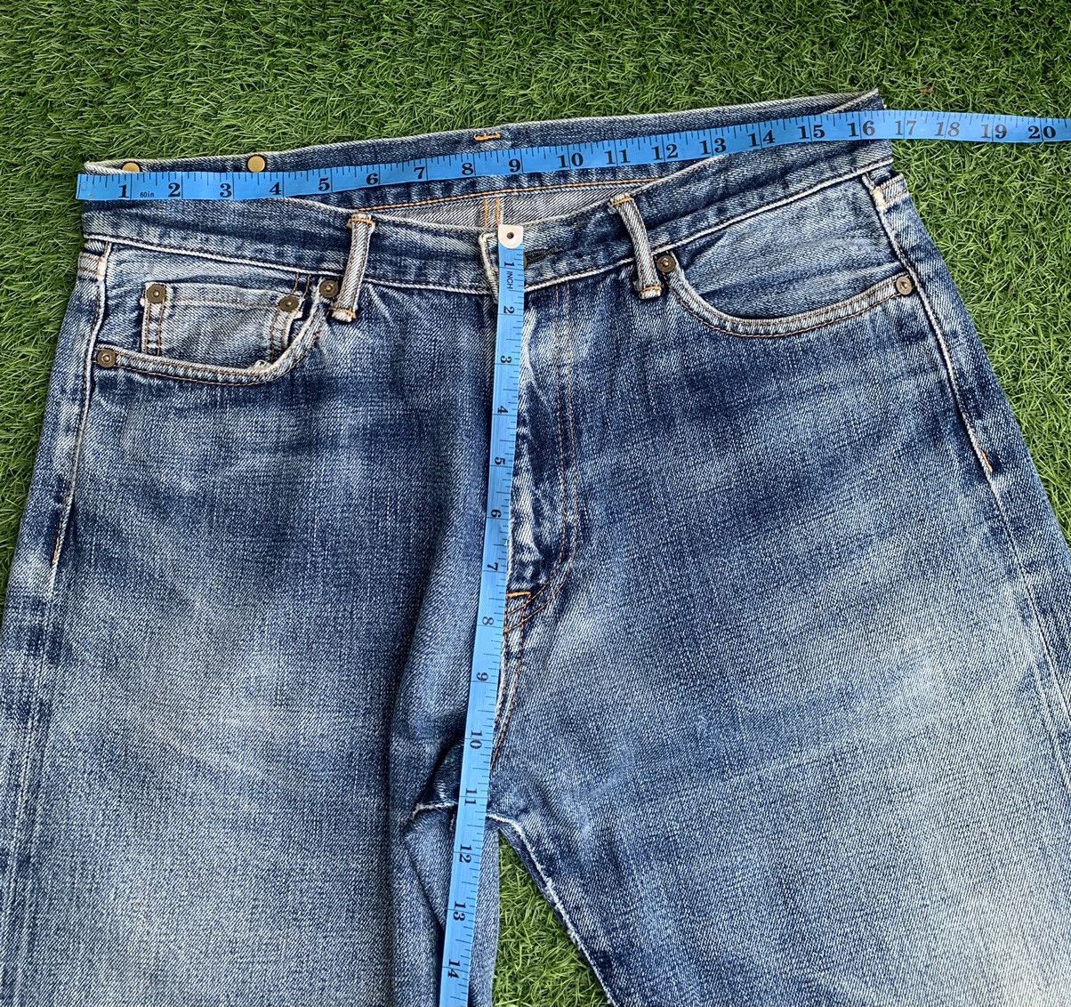 Blue Blue Japan × Japan Blue × Japanese Brand Vintage Distressed Japan Blue Selvedge Jeans Size US 32 / EU 48 - 16 Thumbnail