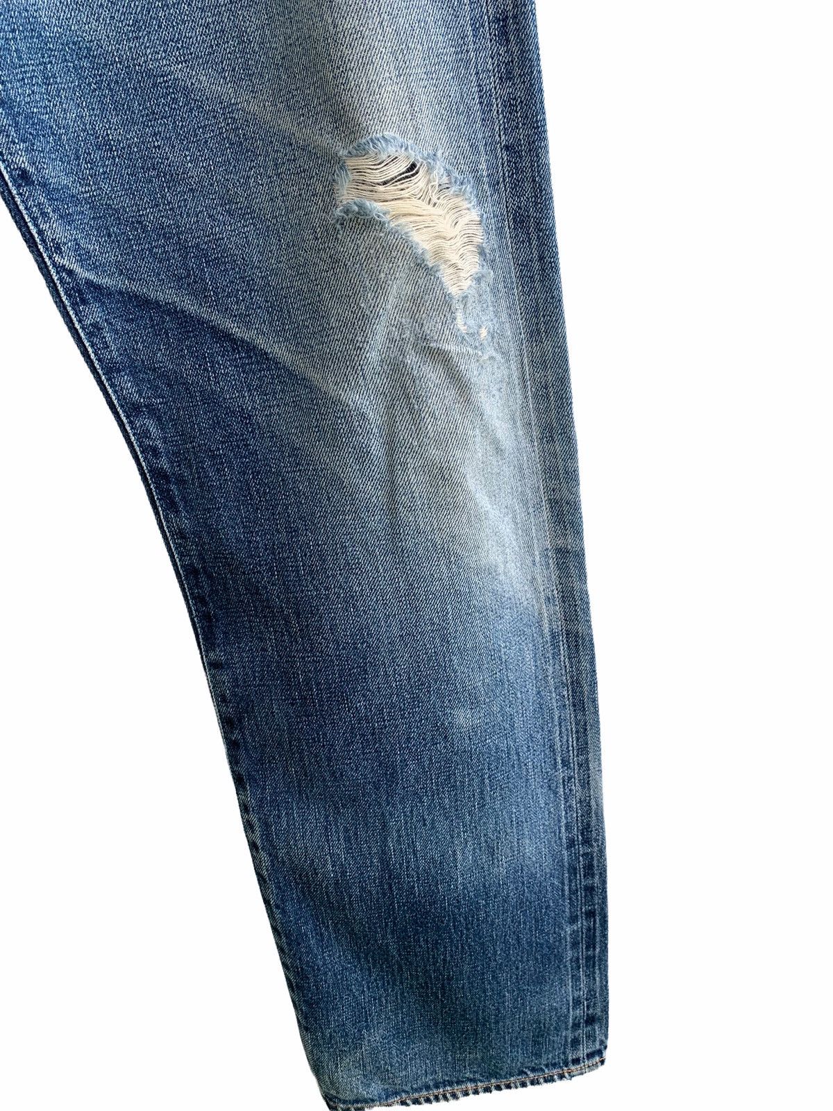 Blue Blue Japan × Japan Blue × Japanese Brand Vintage Distressed Japan Blue Selvedge Jeans Size US 32 / EU 48 - 9 Thumbnail