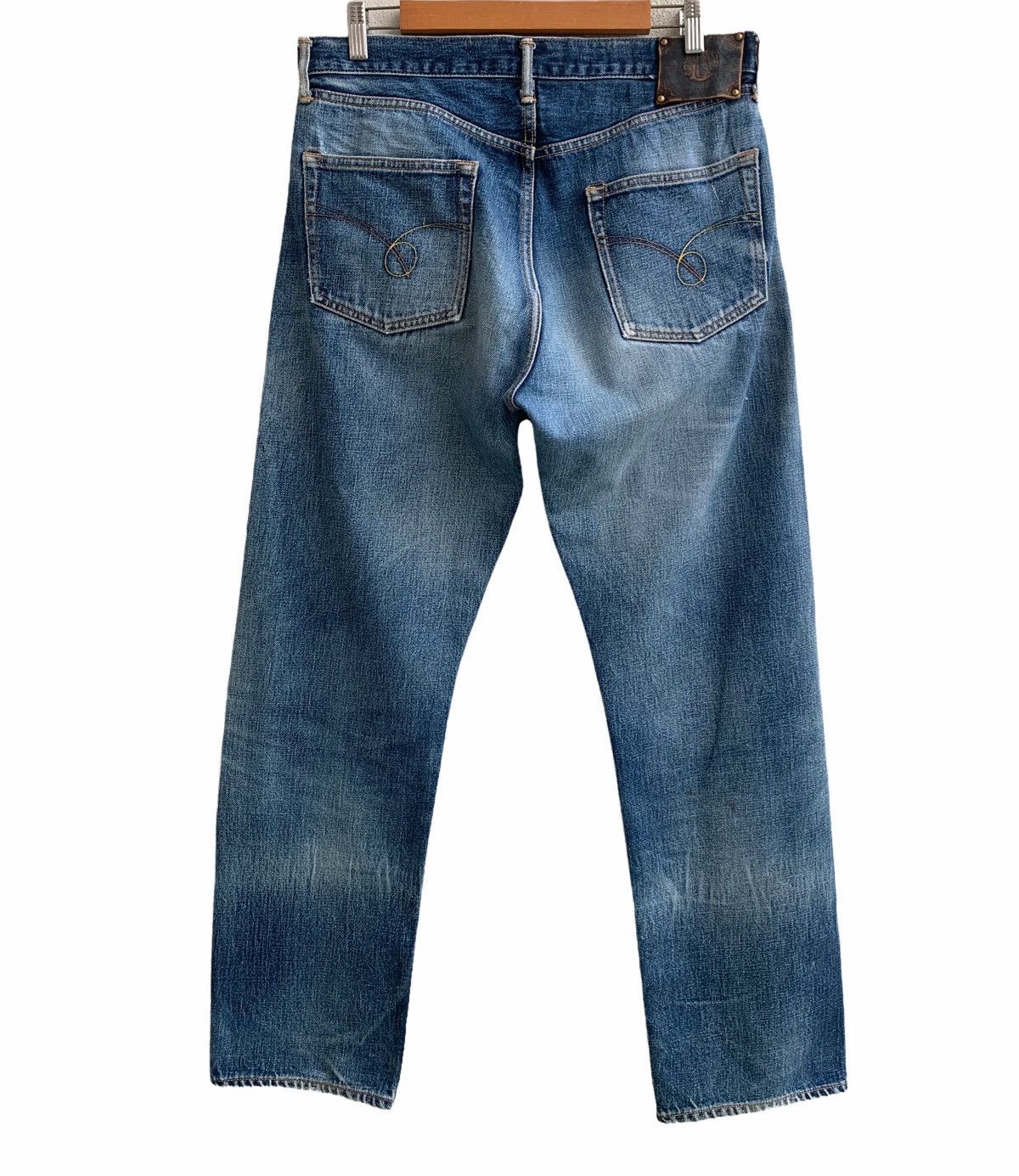 Blue Blue Japan × Japan Blue × Japanese Brand Vintage Distressed Japan Blue Selvedge Jeans Size US 32 / EU 48 - 2 Thumbnail