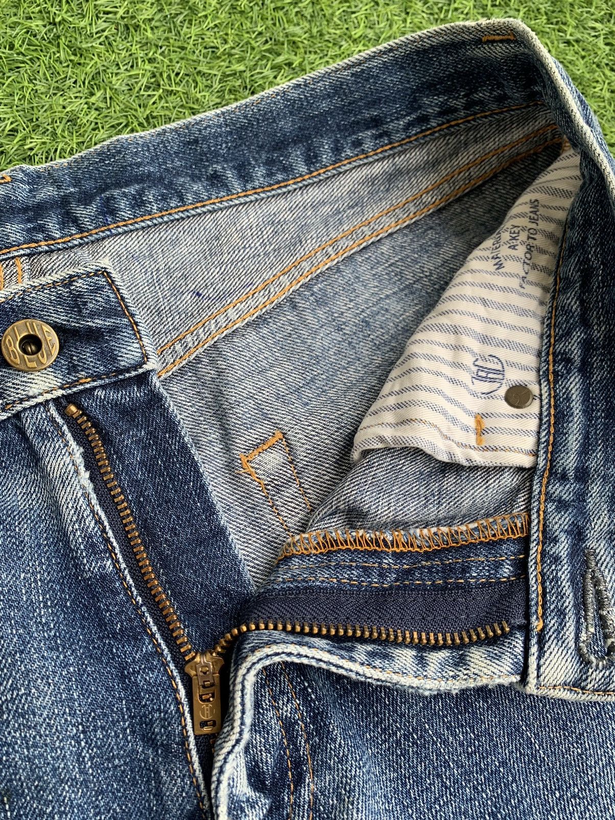 Blue Blue Japan × Japan Blue × Japanese Brand Vintage Distressed Japan Blue Selvedge Jeans Size US 32 / EU 48 - 14 Thumbnail