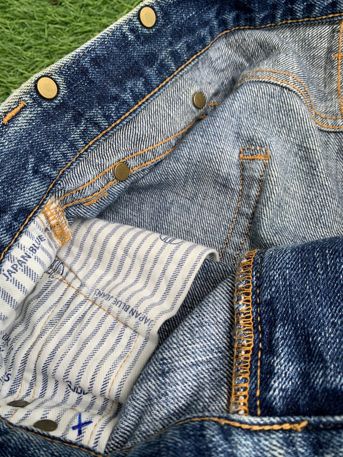 Blue Blue Japan × Japan Blue × Japanese Brand Vintage Distressed Japan Blue Selvedge Jeans Size US 32 / EU 48 - 13 Thumbnail