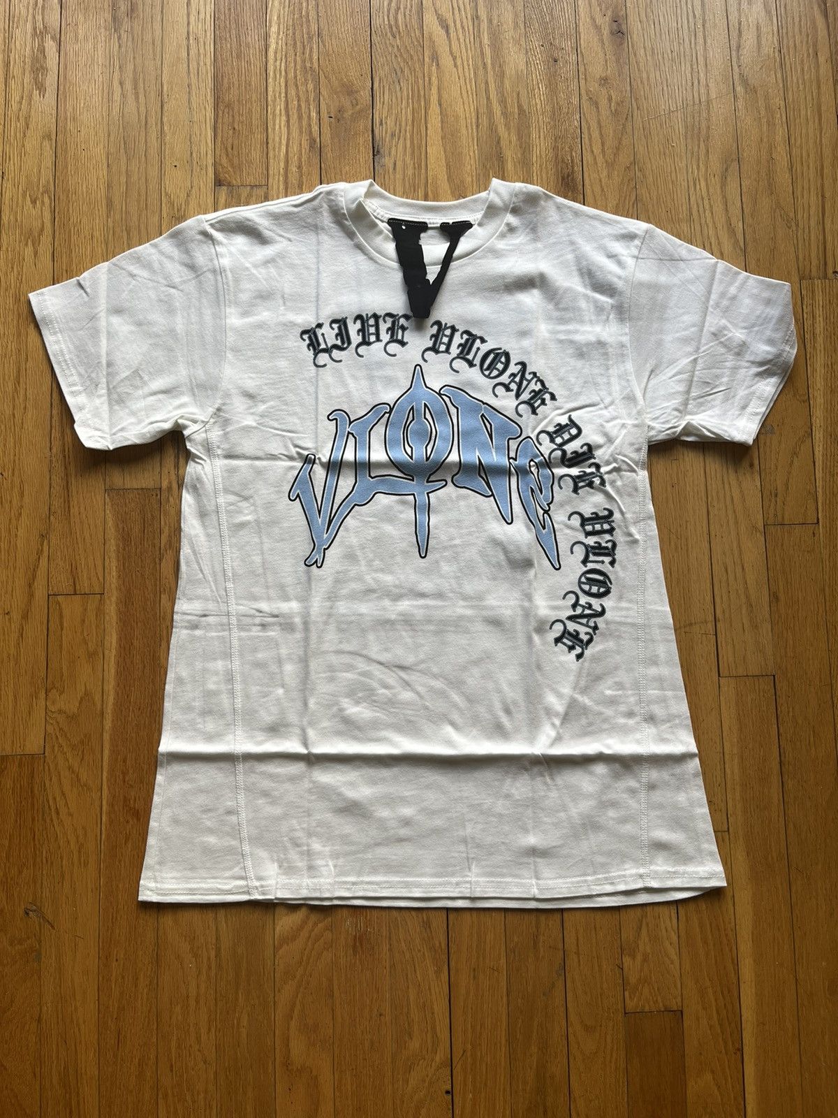 Vlone Vlone Blue Old English T-shirt White Size Small | Grailed