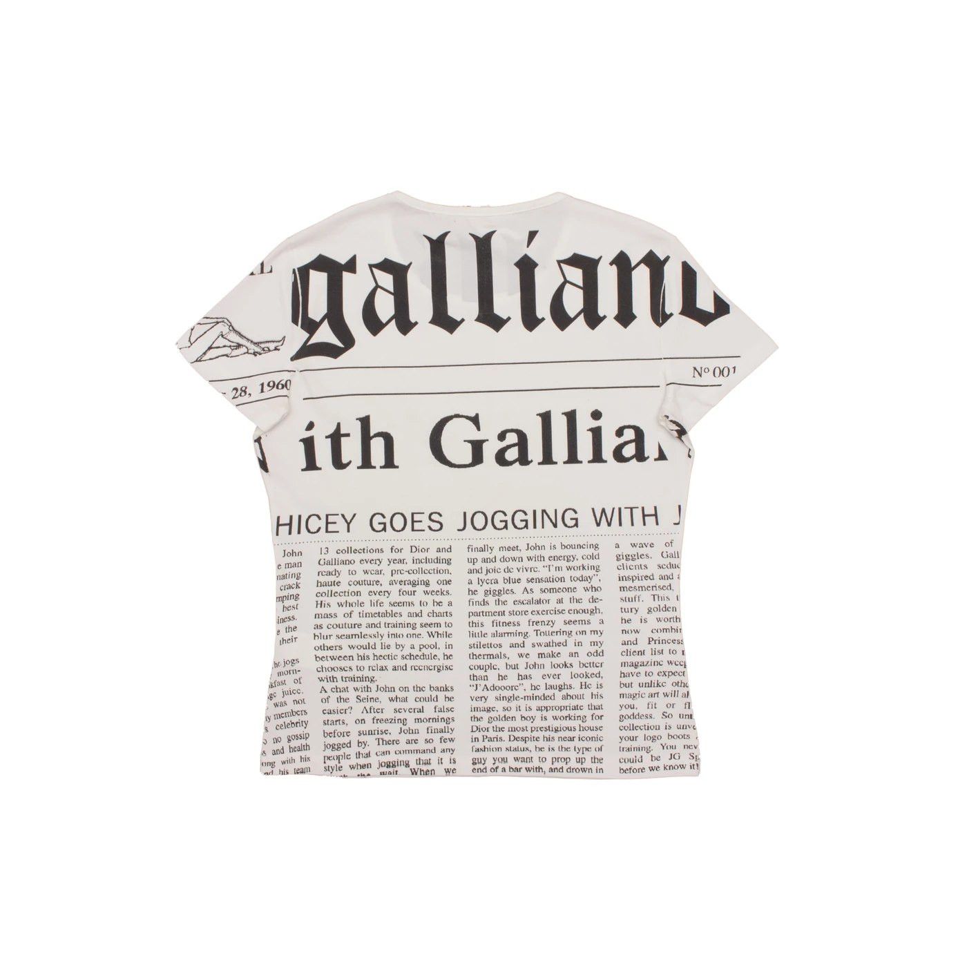 John Galliano Wmns John Galliano Newspaper Gazette Graphic Print T-Shirt Size M / US 6-8 / IT 42-44 - 3 Thumbnail
