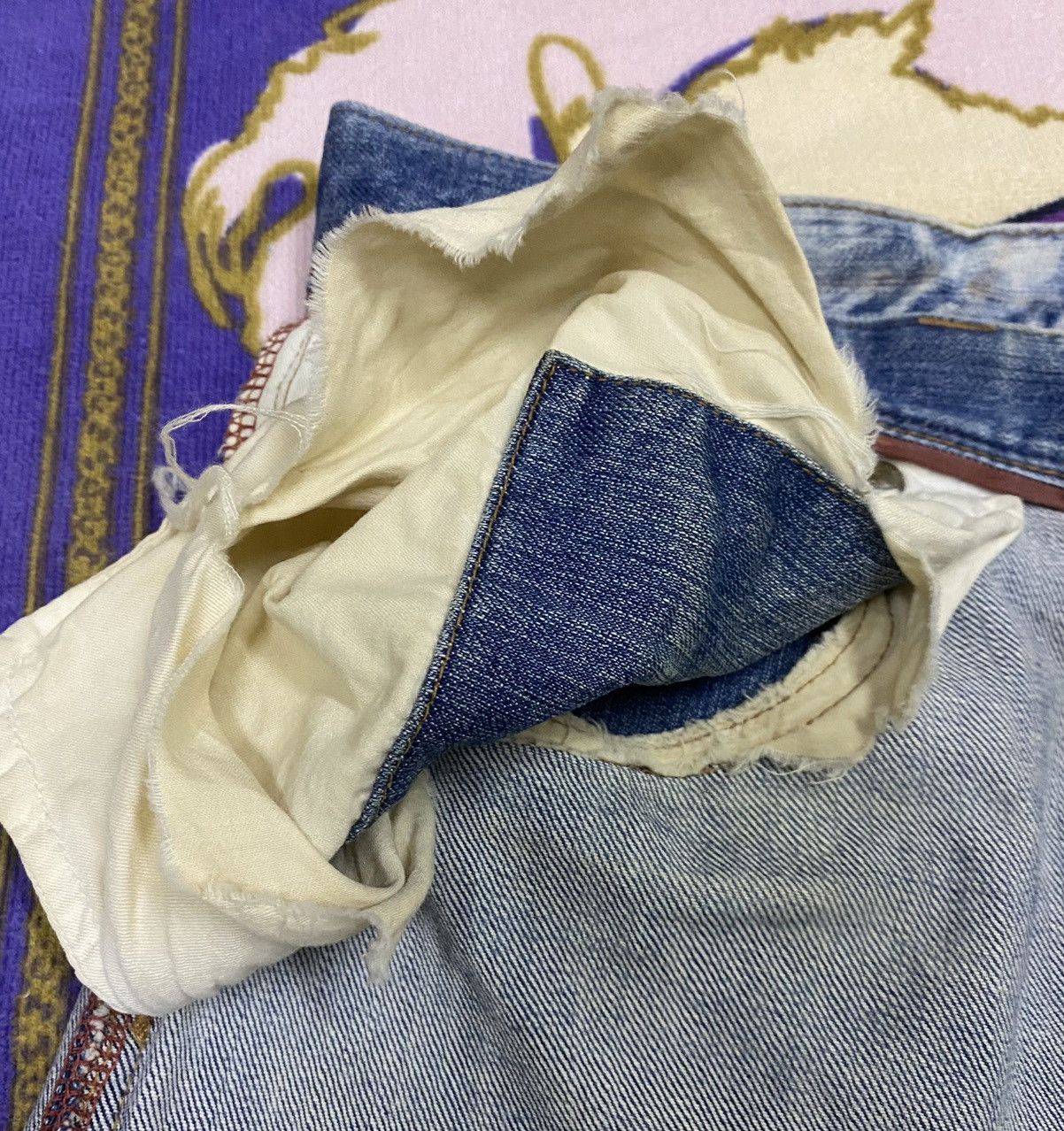 Issey Miyake × Tete Homme TETE HOMME x Issey Miyake Distressed Denim Jeans x Rare Size US 34 / EU 50 - 18 Thumbnail